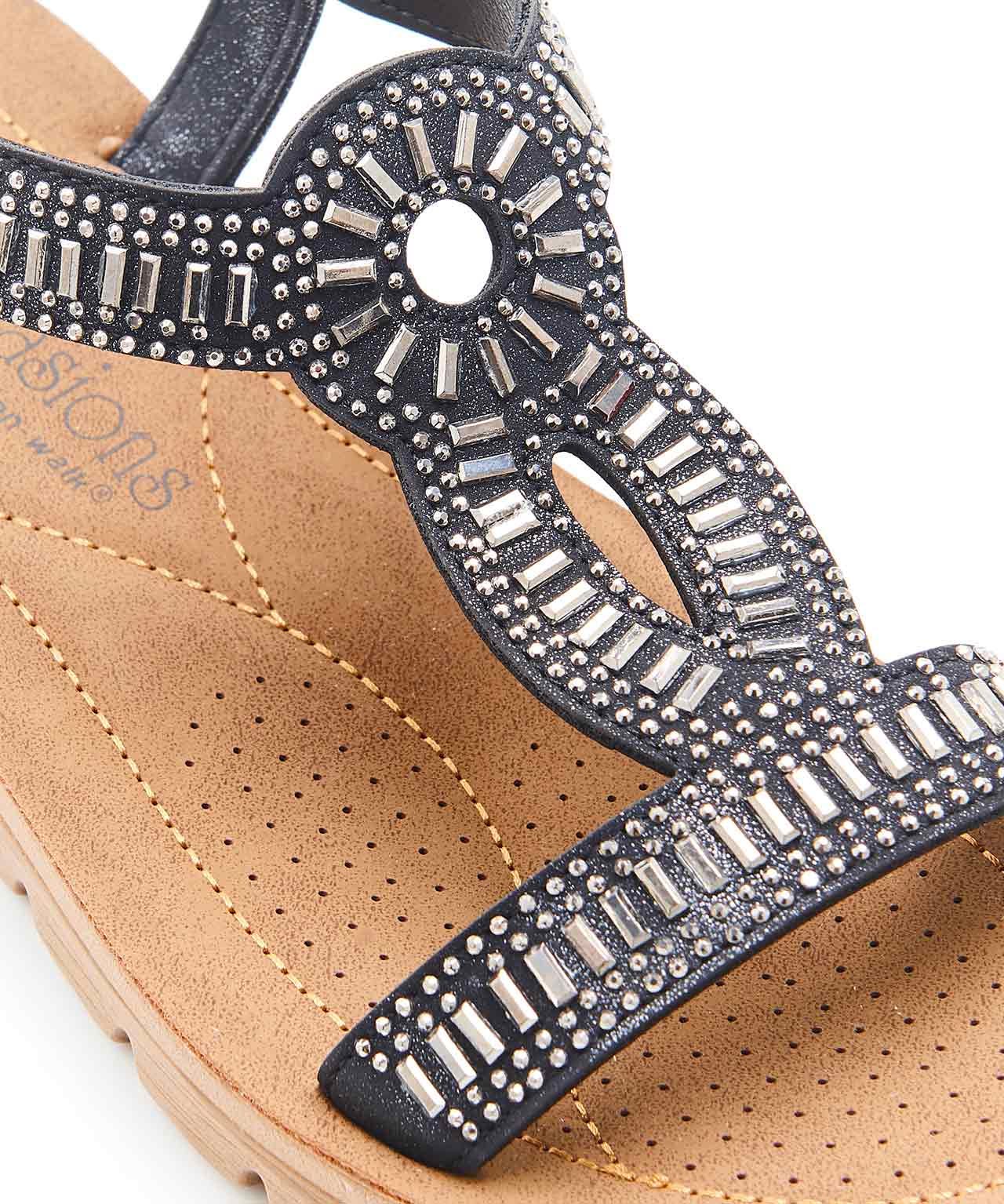 Cushion-walk Beaded Sandal 
