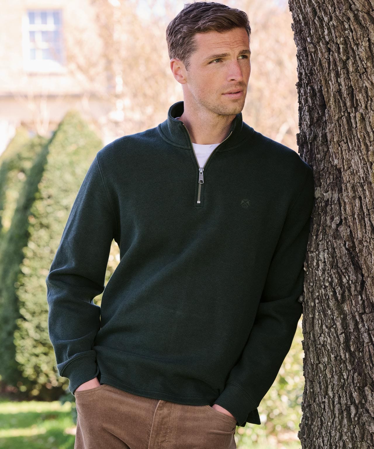 Brook Taverner Melange French Rib 1/4 Zip Top