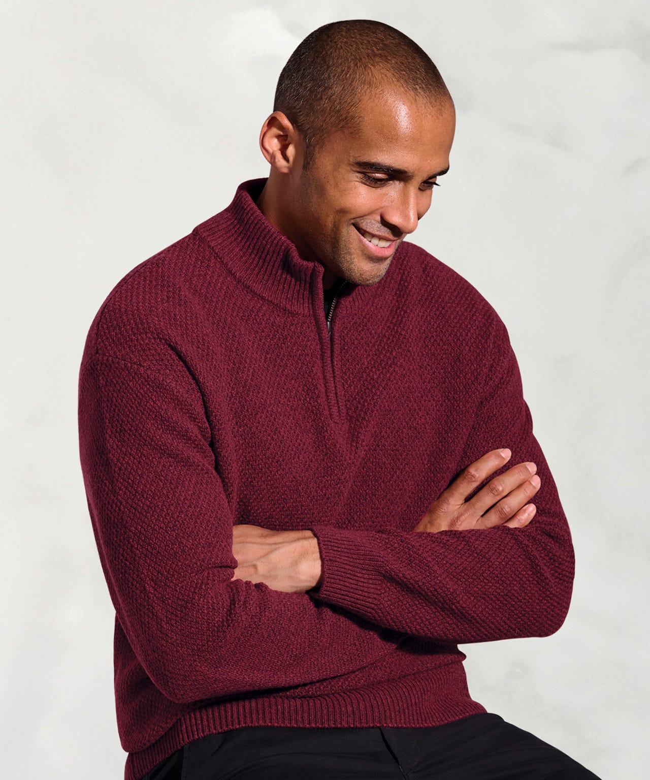 Brook Taverner Moss Stitch 1/4 Zip Top