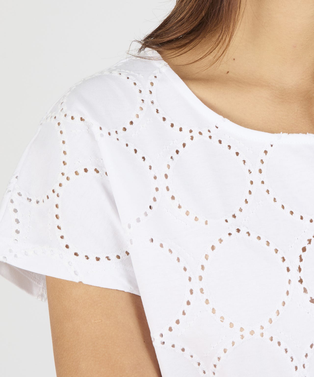 Broderie Anglaise Detail T-shirt 