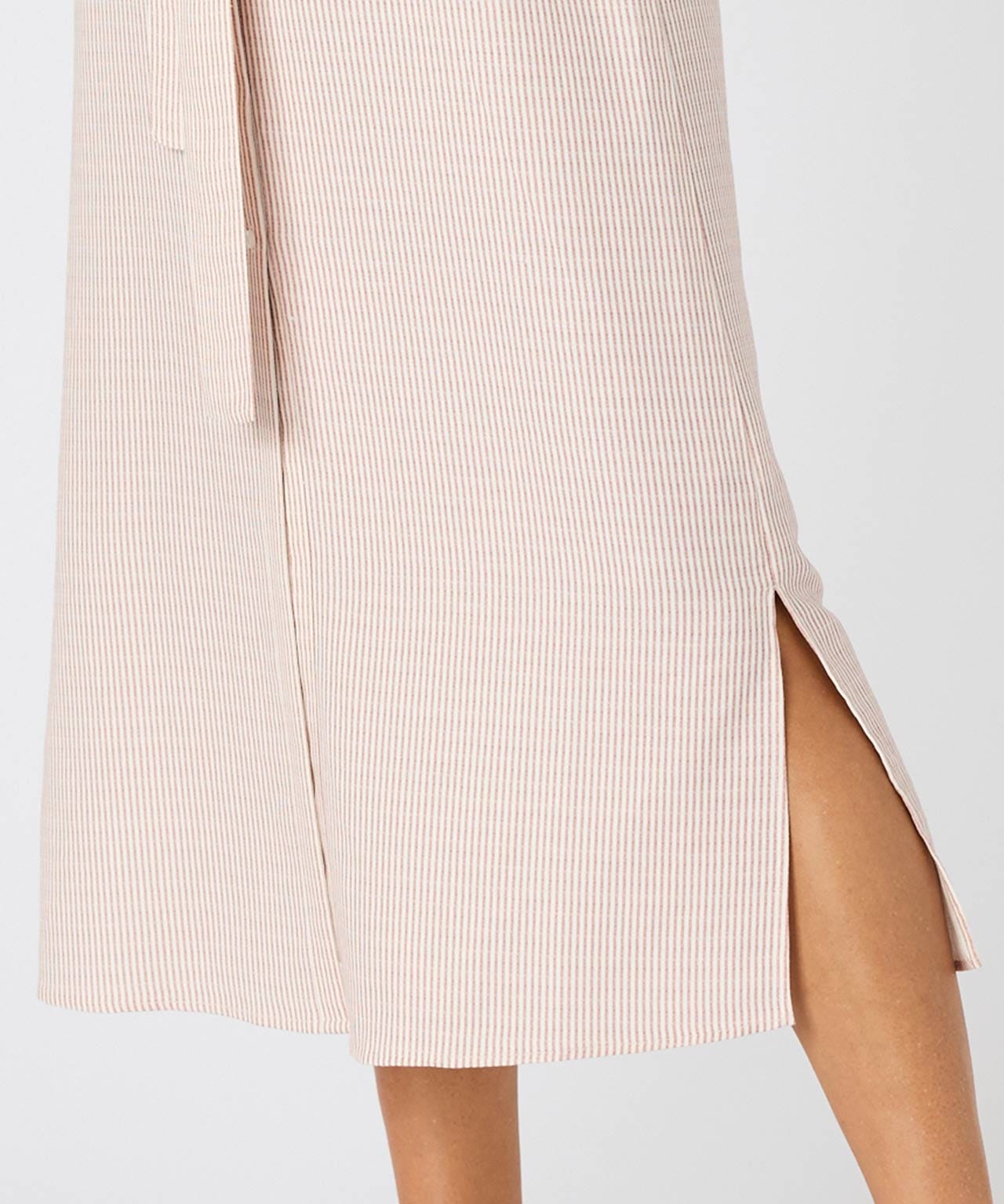 Linen Rich Striped Shirt Dress 