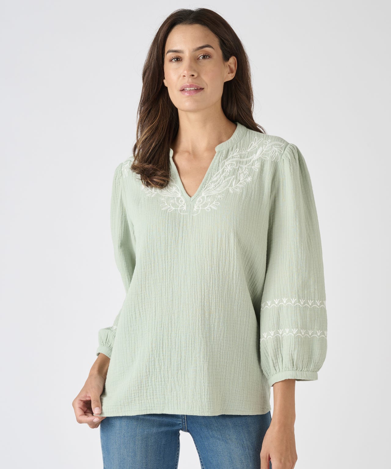 Embroidered Tunic Blouse 