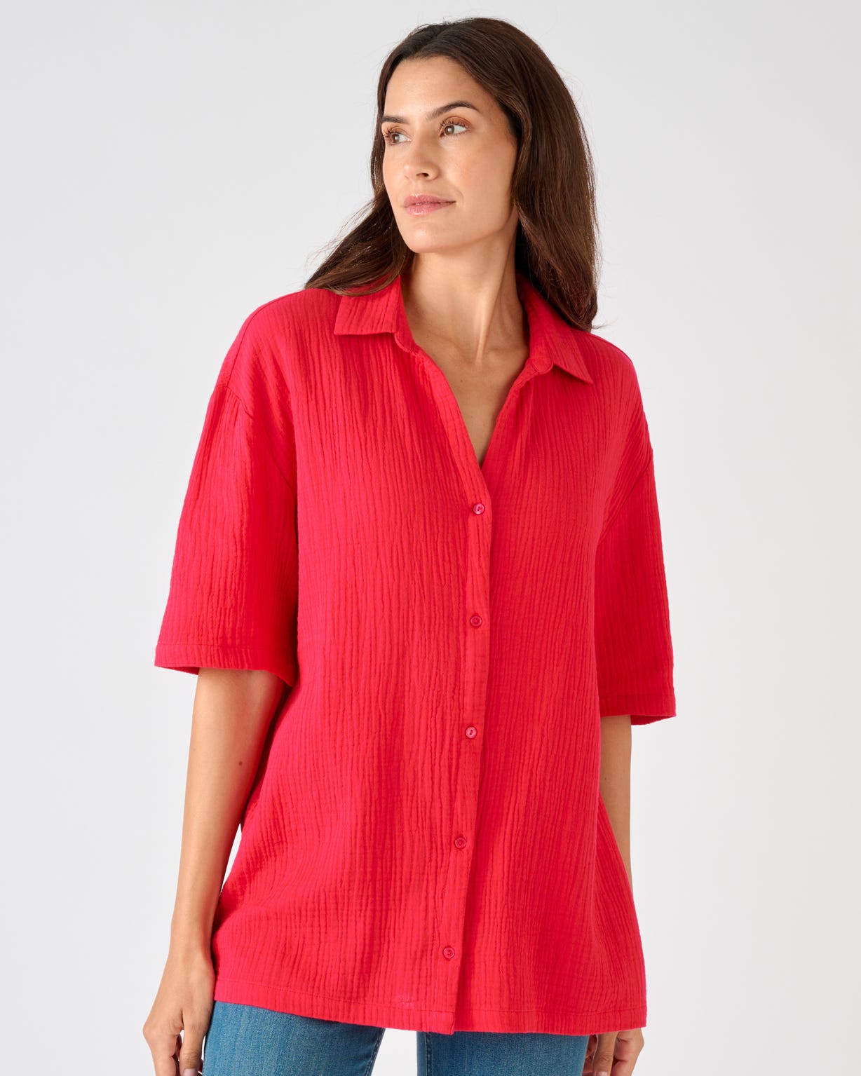 Crinkle Cotton Shirt 