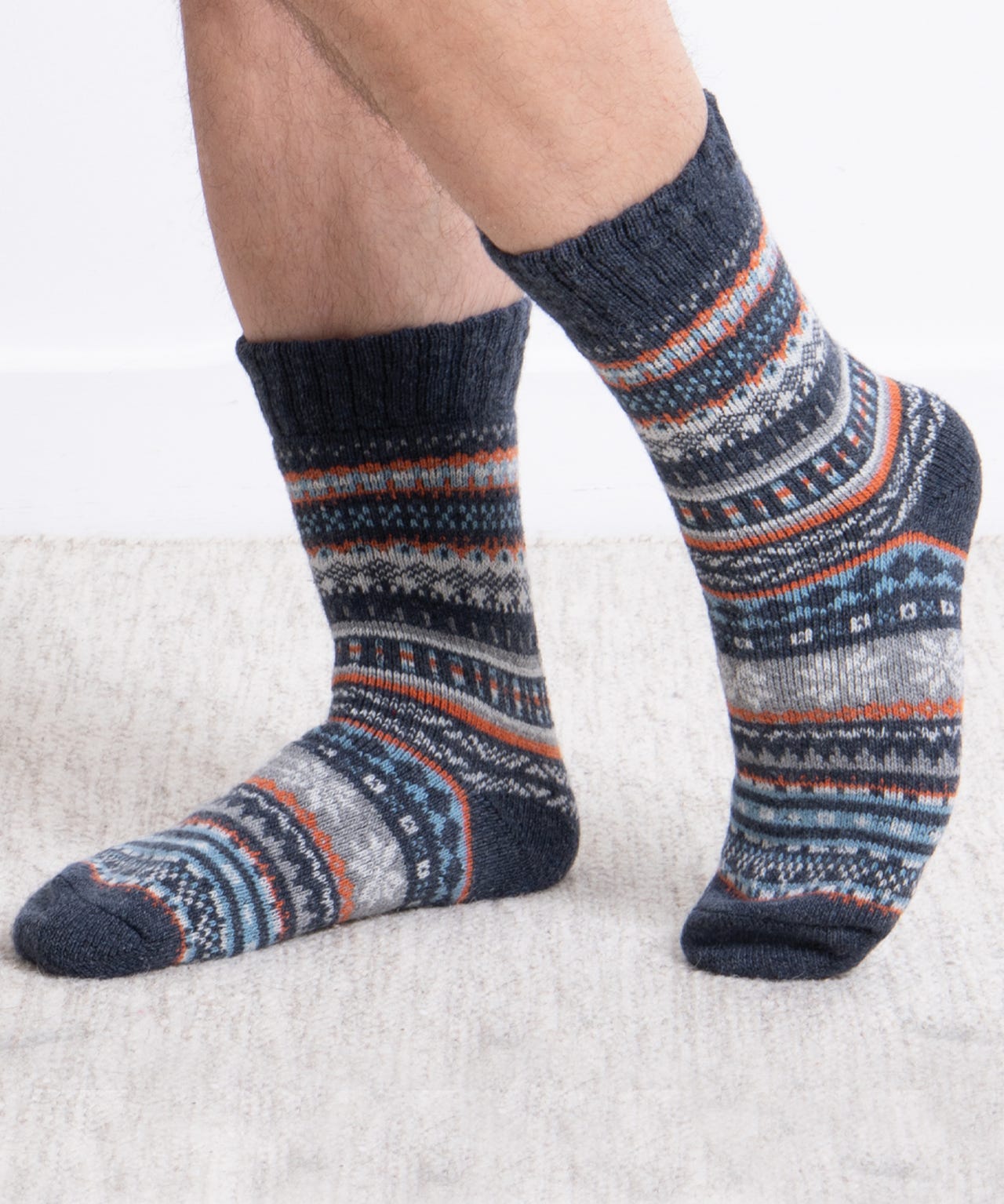 Totes Toasties® Mens 2pk Wool Blend Fair Isle Slippers Socks
