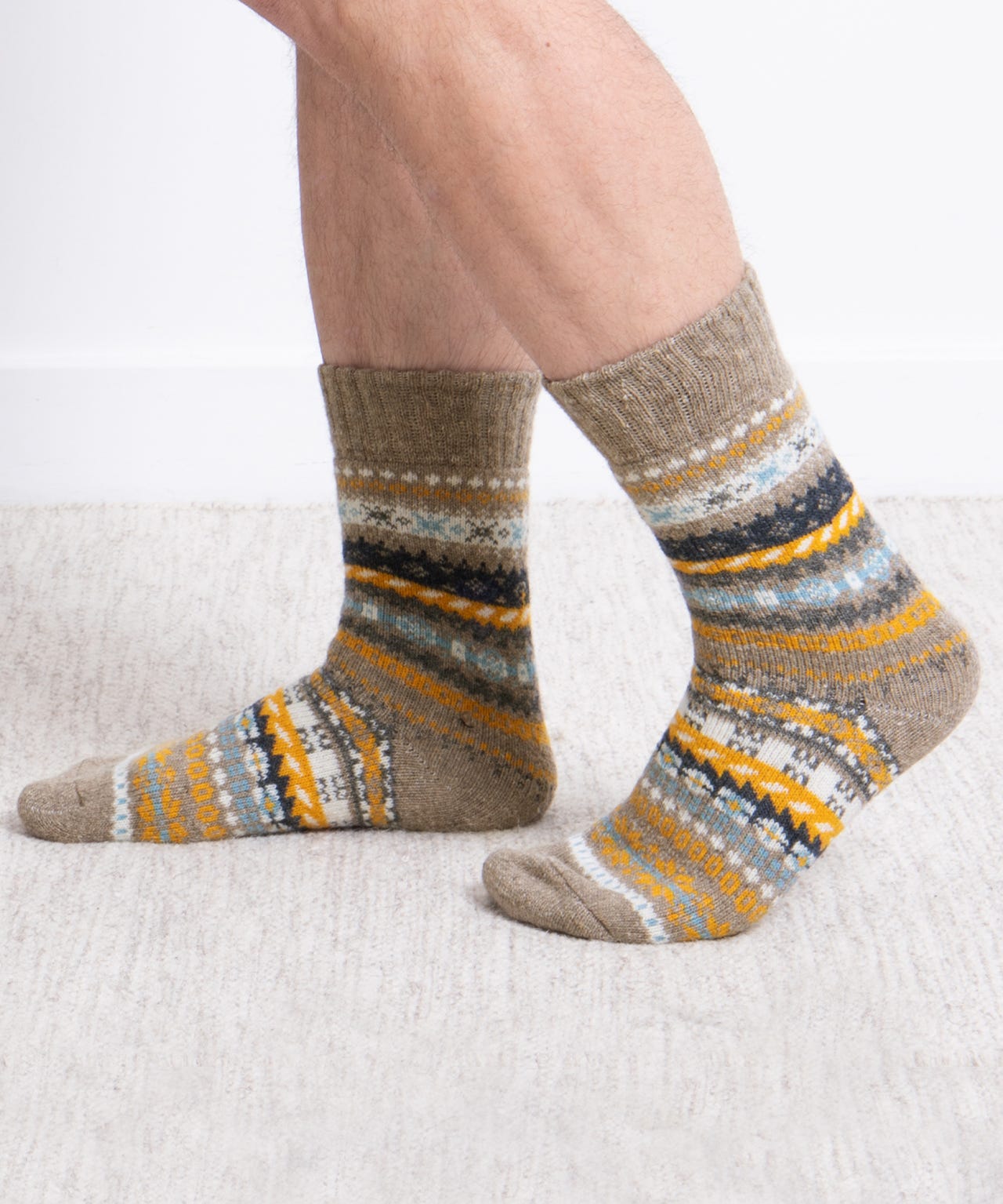 Totes Toasties® Mens 2pk Wool Blend Fair Isle Slippers Socks