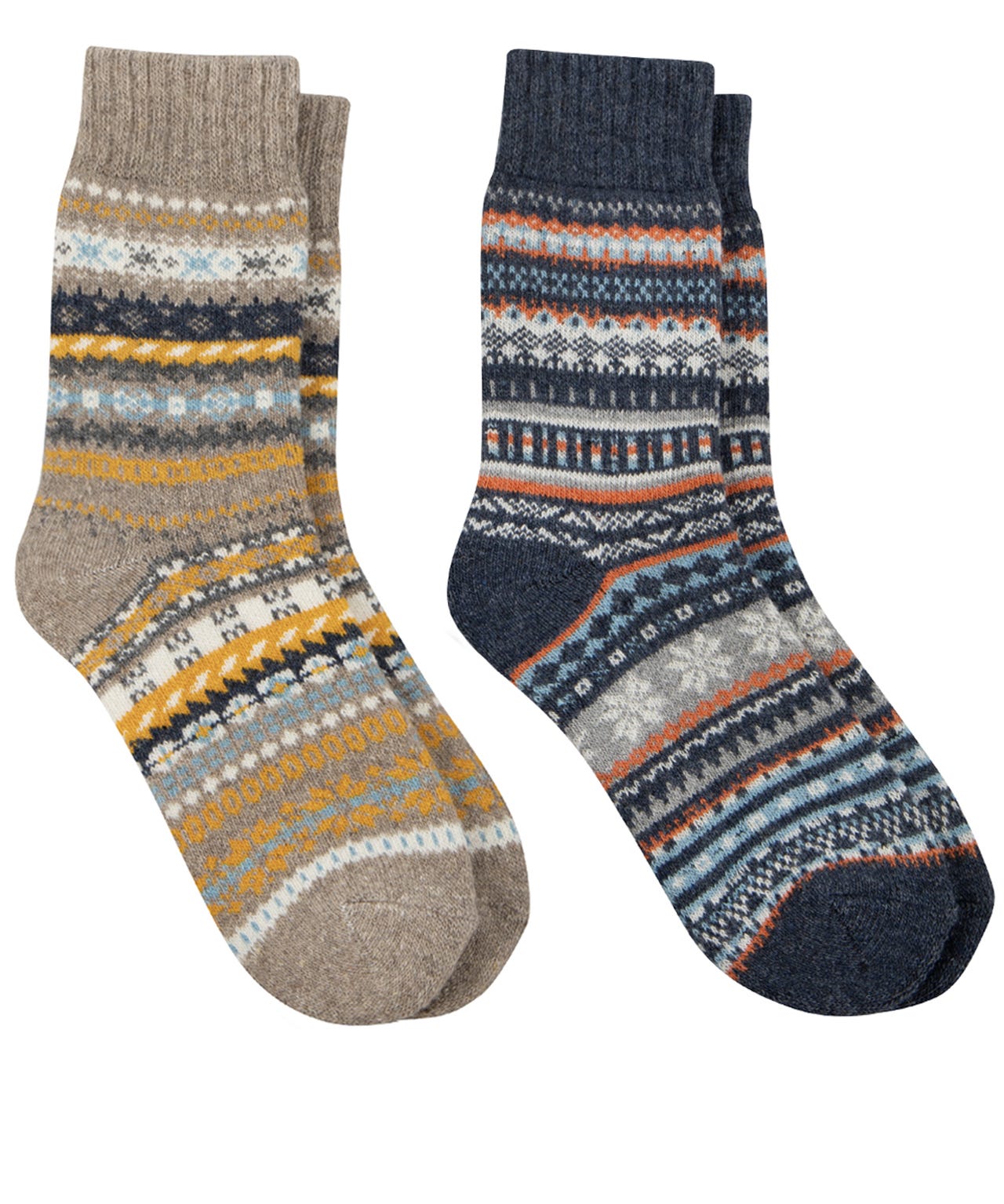Totes Toasties® Mens 2pk Wool Blend Fair Isle Slippers Socks