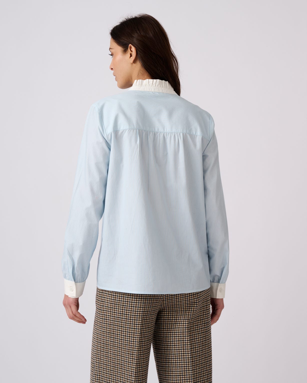 Stripe Frill Neck Shirt 