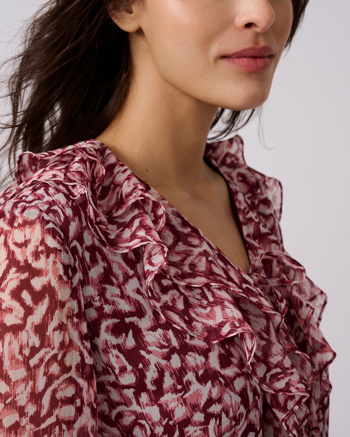 Printed Ruffle Blouse 
