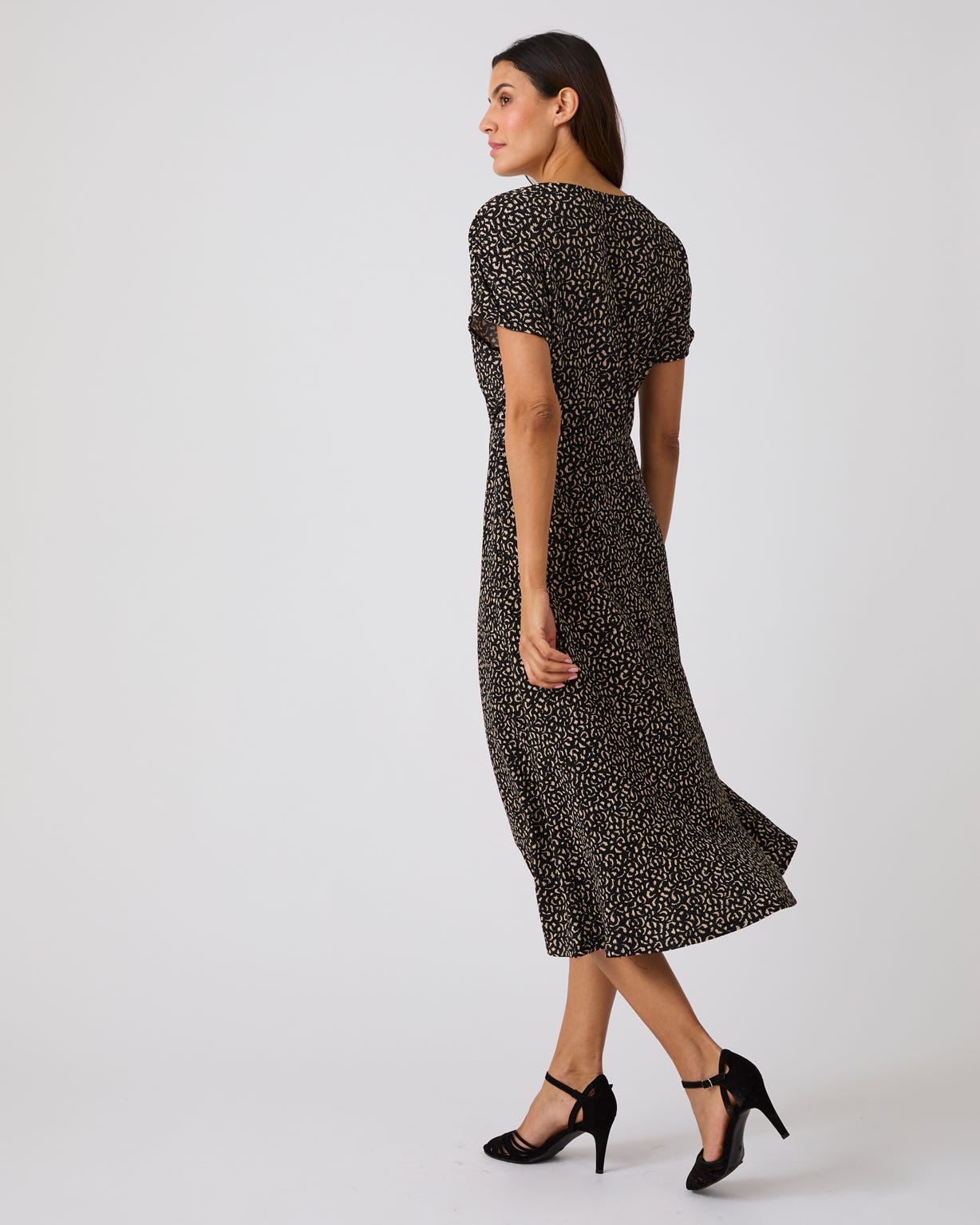 Pleated Print Dress 