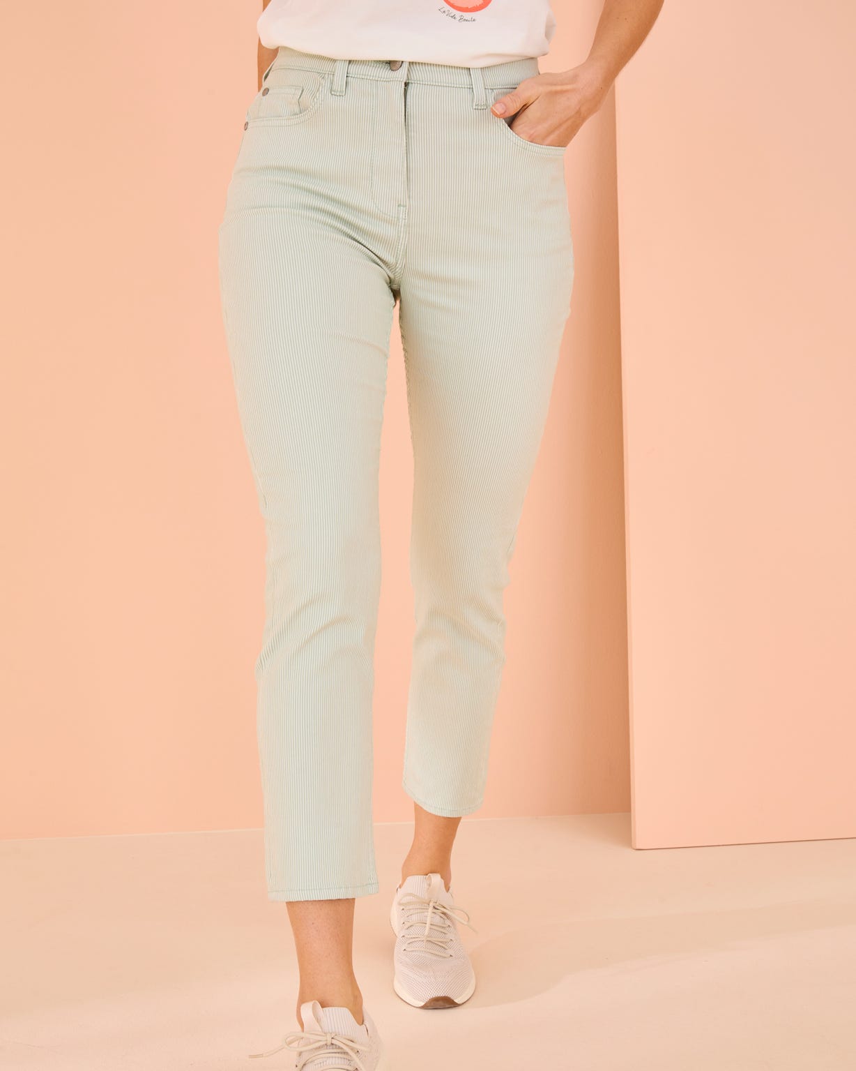 Slim Leg Cropped Trousers 