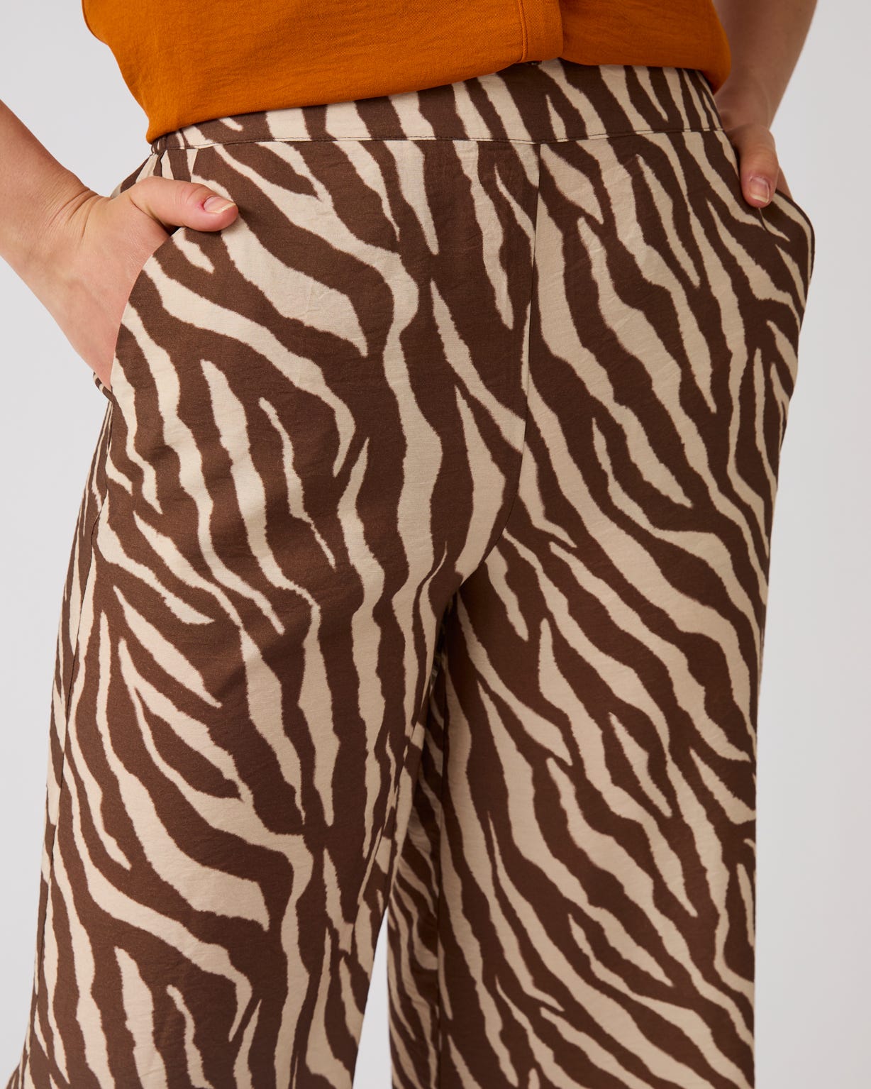 Climatyl Zebra Cropped Wide-leg Trousers 