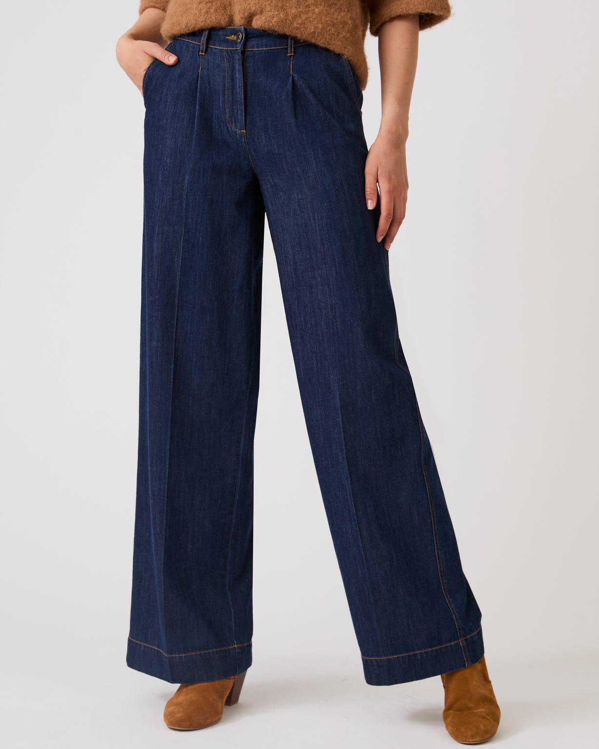 Denim Wide Leg Trousers 