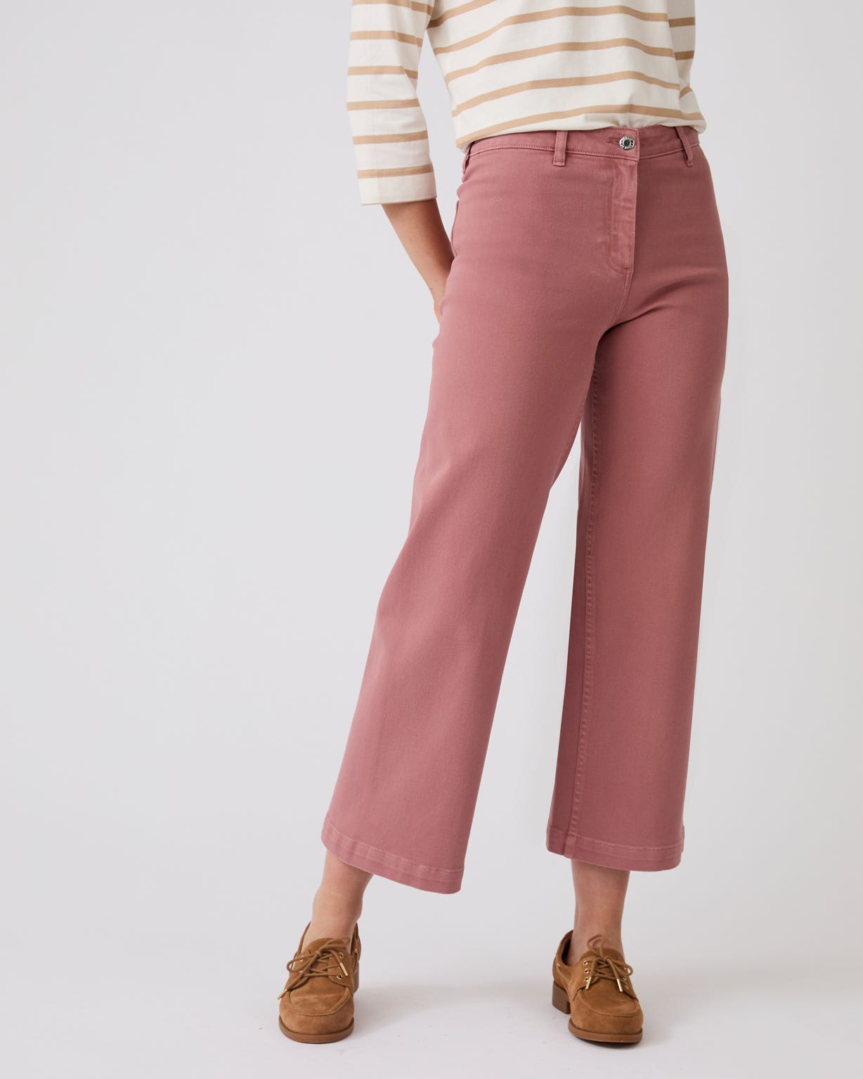 Wide-leg Cropped Trousers 
