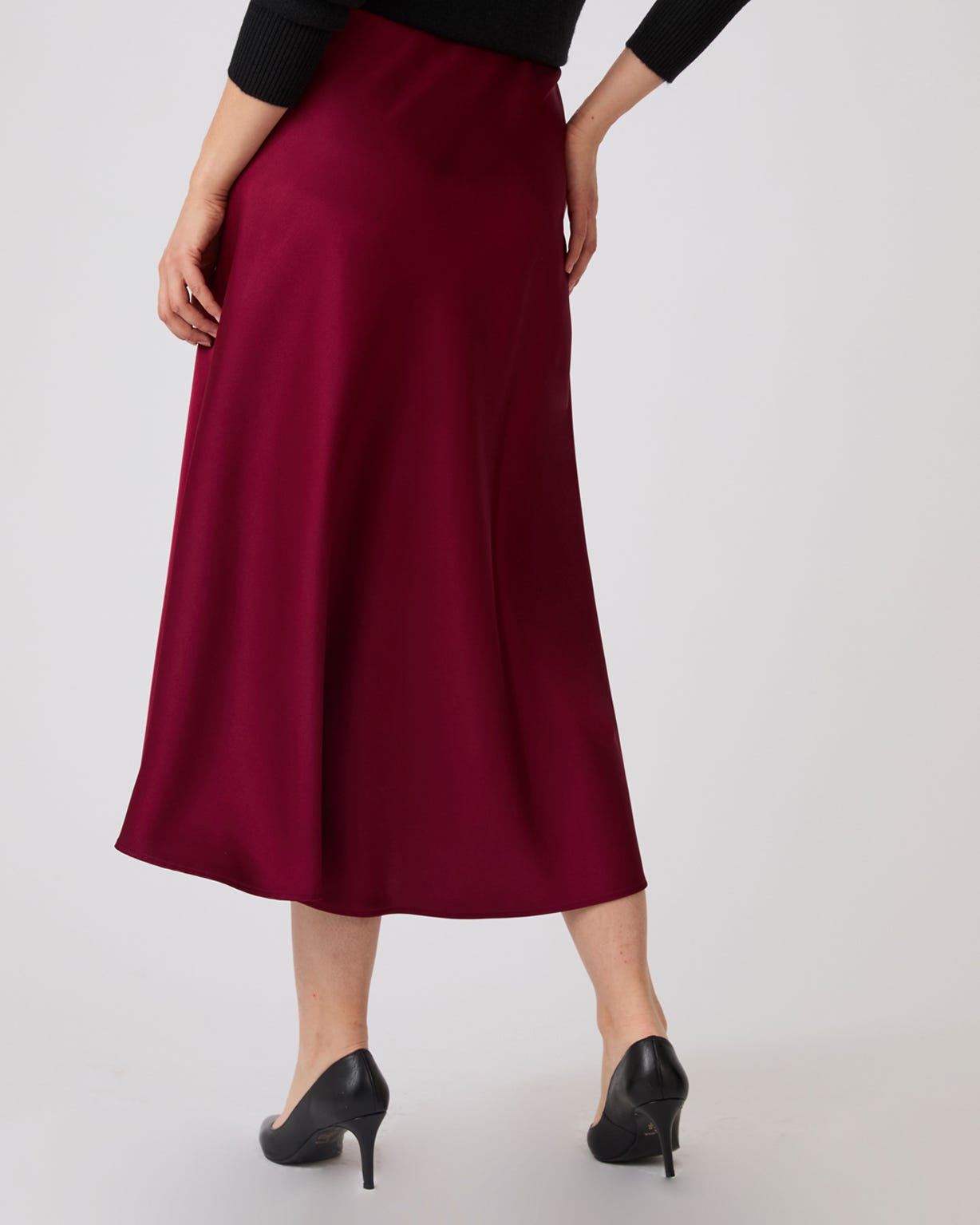 Pull-on Satin Skirt 