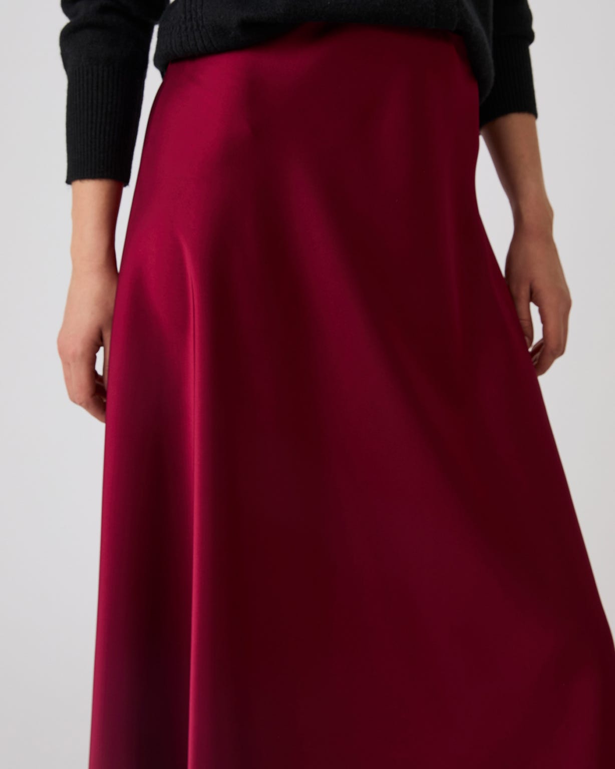 Pull-on Satin Skirt 