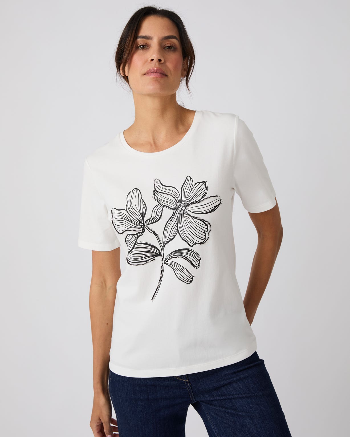 Beaded and Embroidered T-shirt 