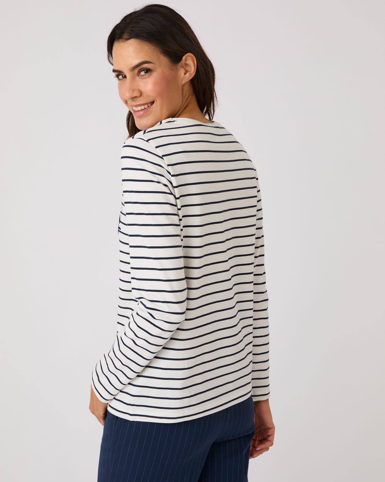 Stripe Flower Print T-shirt 