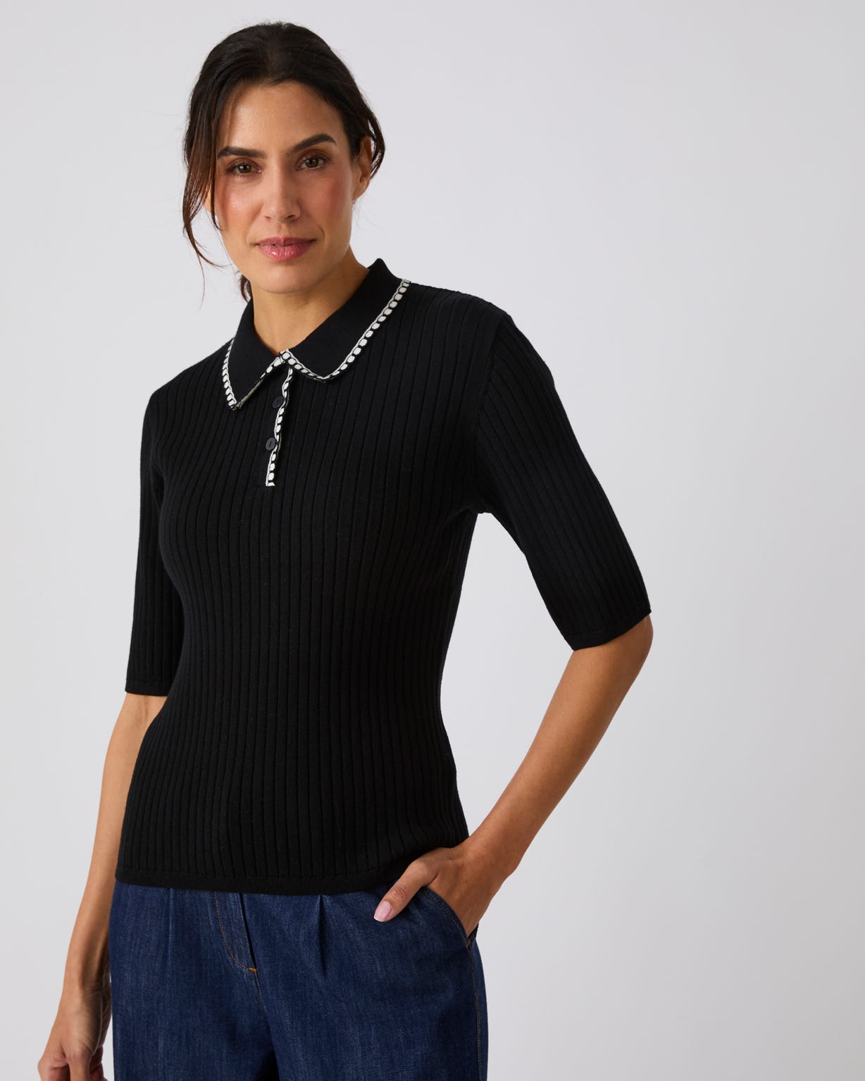 Rib Polo Jumper 