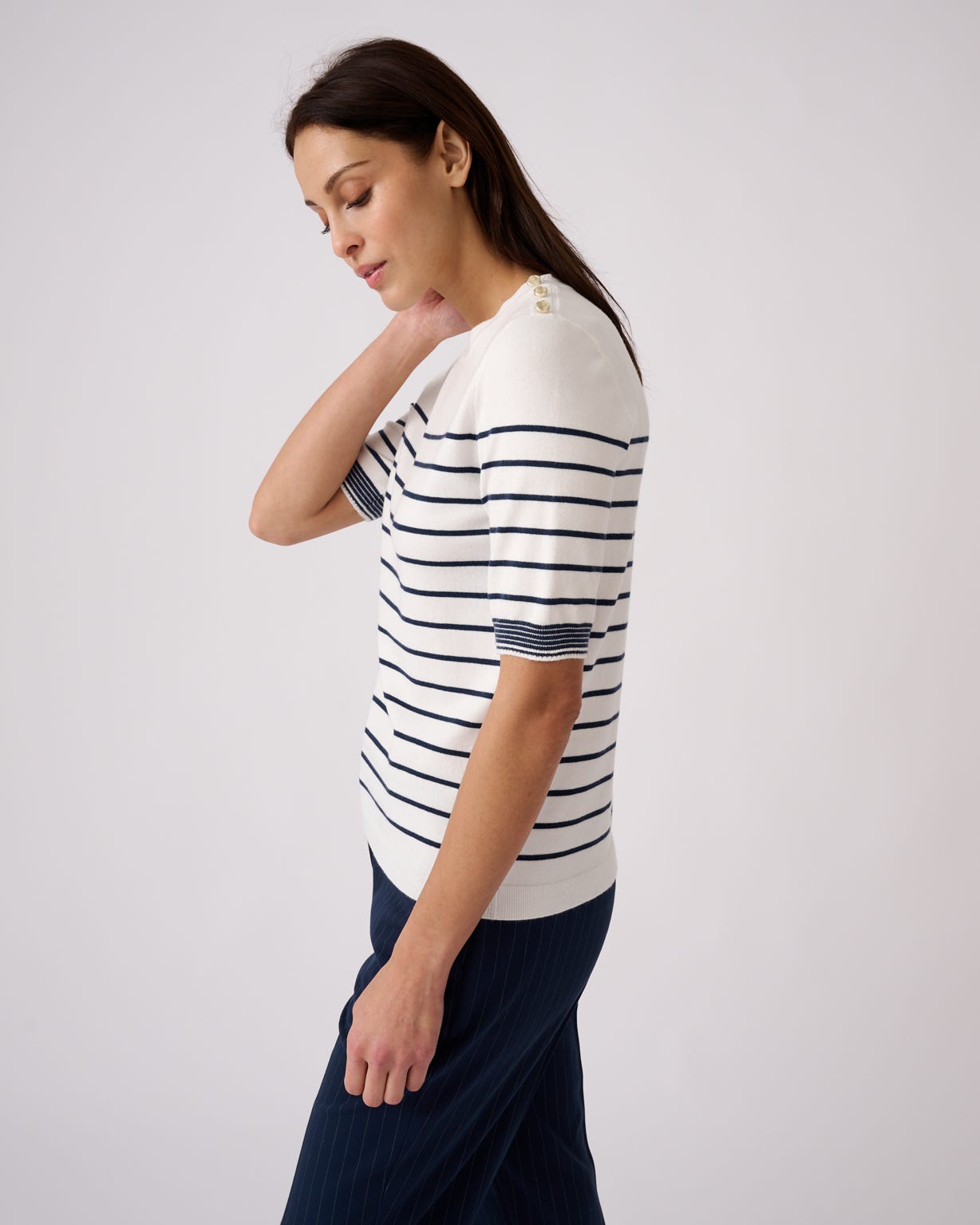 Stripe Short Sleeve Jumper 
