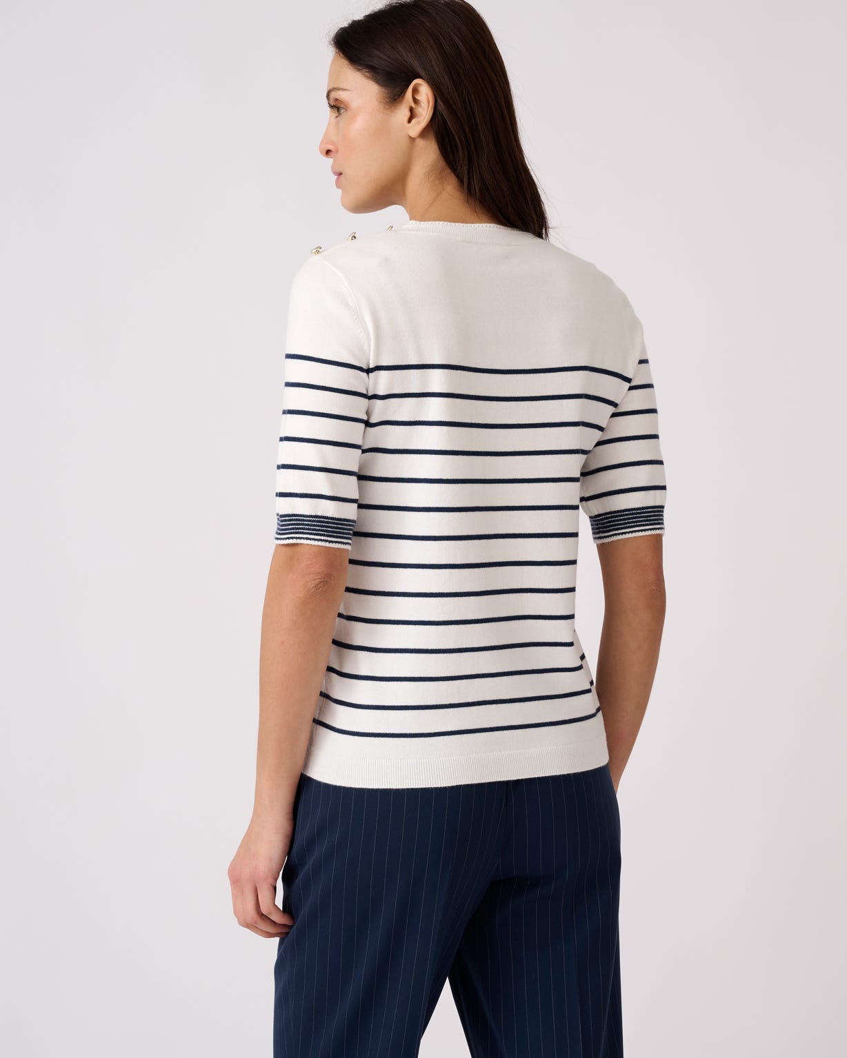 Stripe Short Sleeve Jumper 