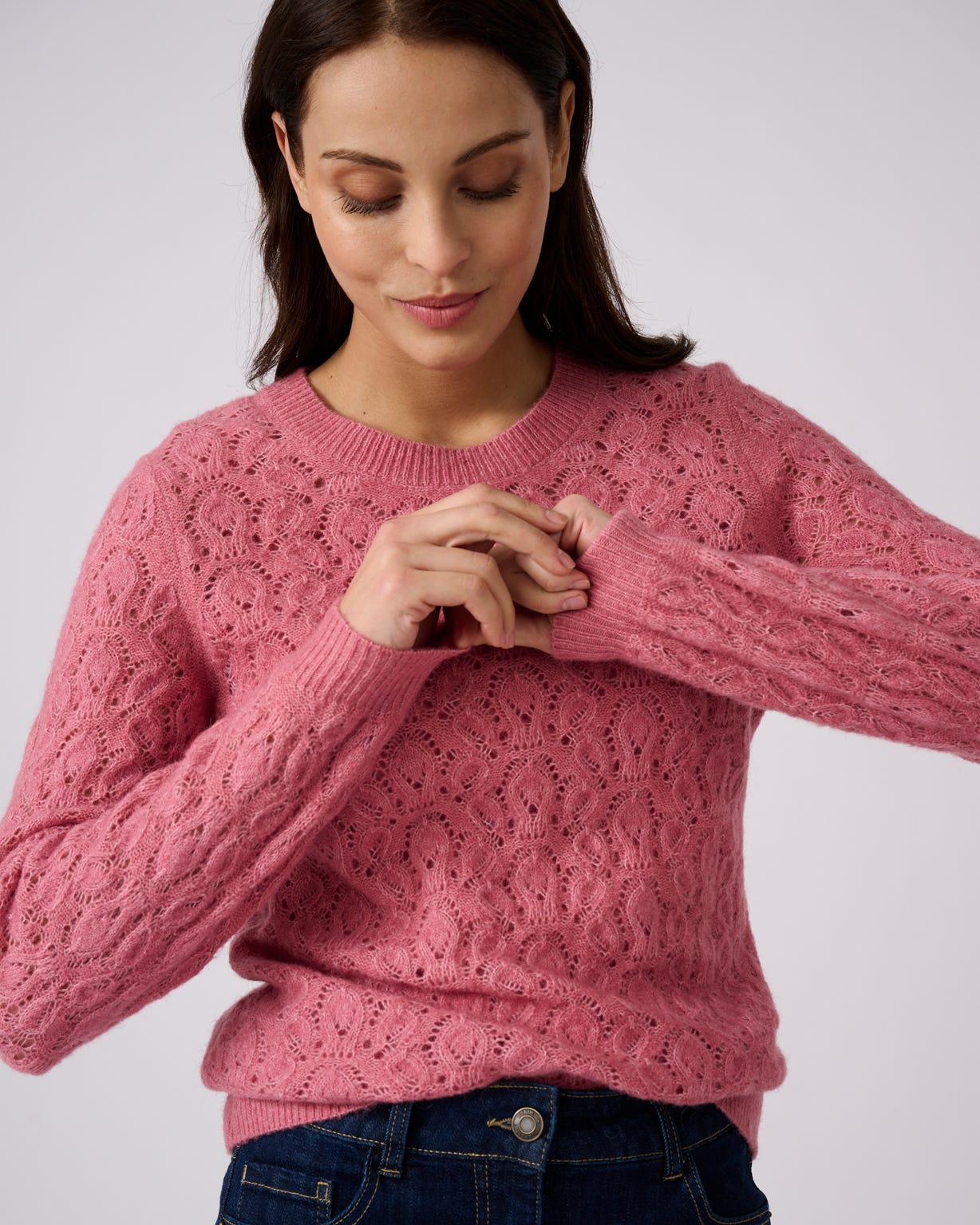 Pointelle Wool Blend Jumper 