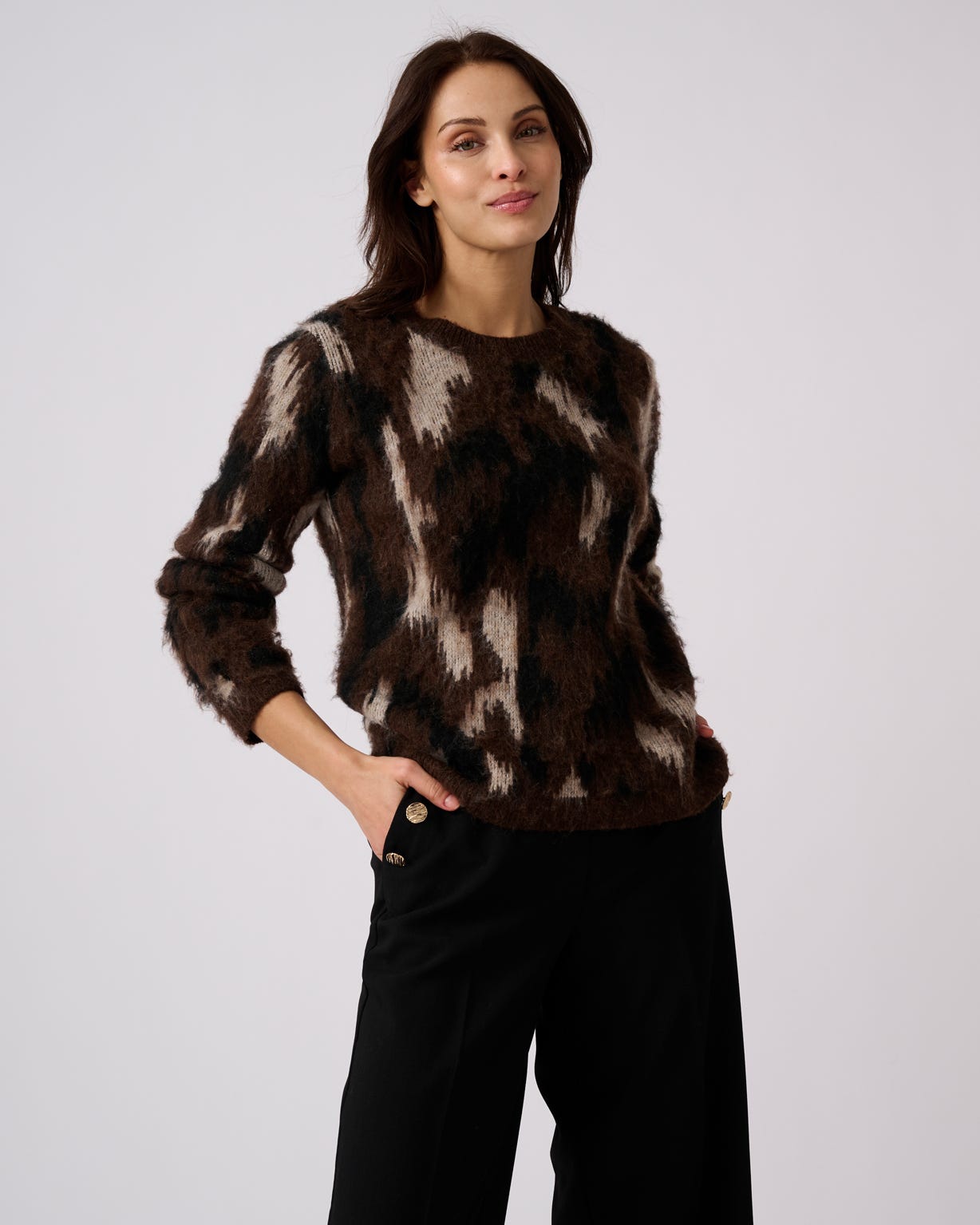 Fluffy Jacquard Jumper 
