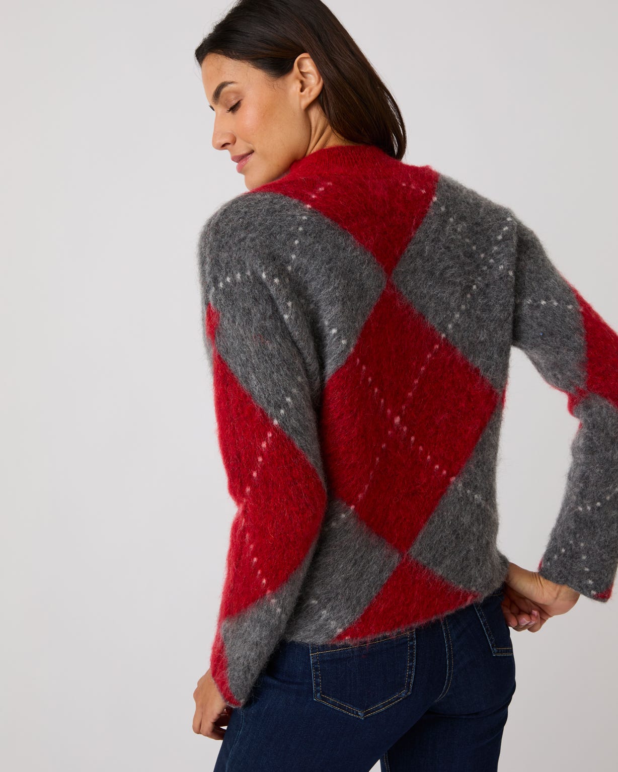 Argyle Wool Blend Sweater 