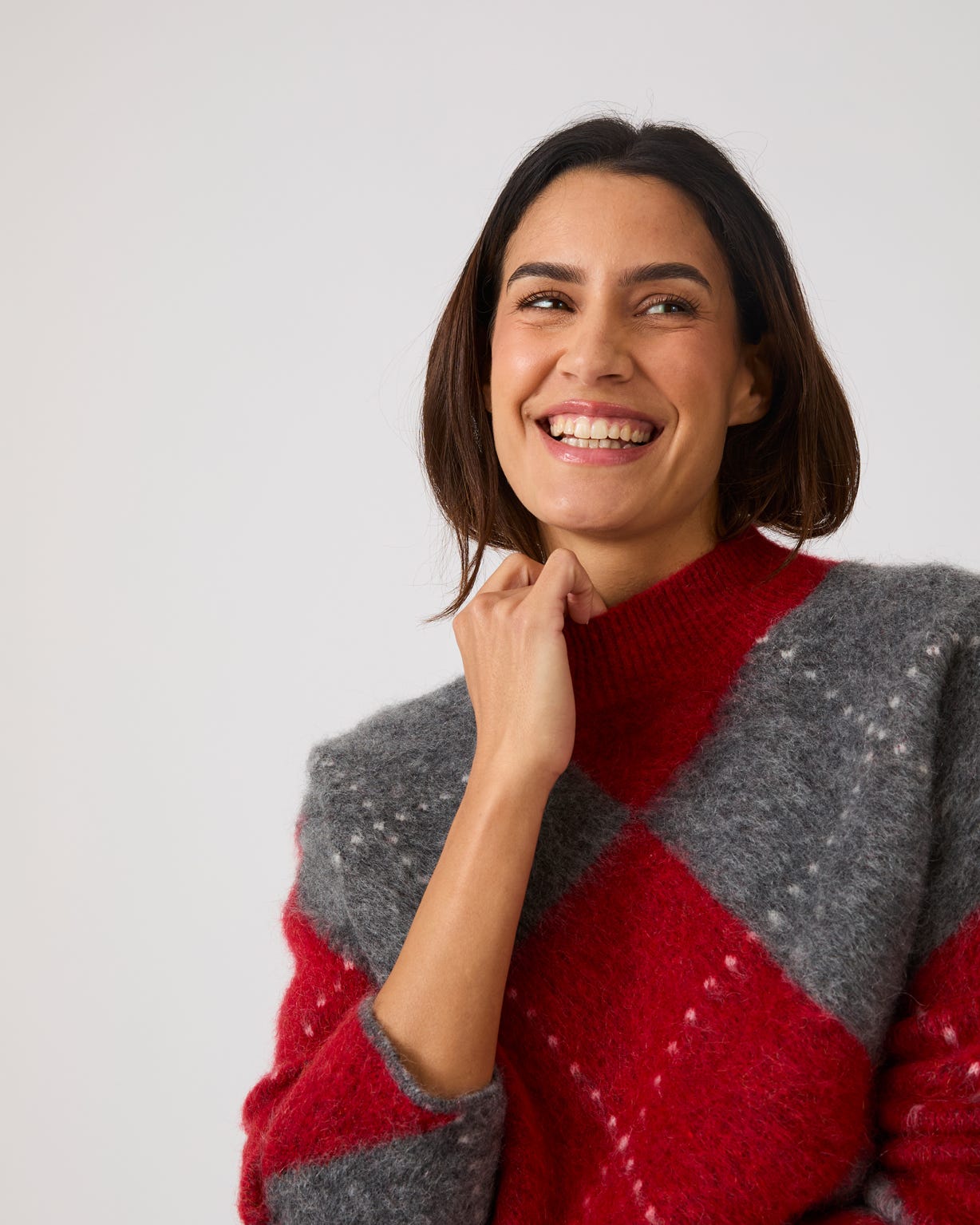 Argyle Wool Blend Sweater 