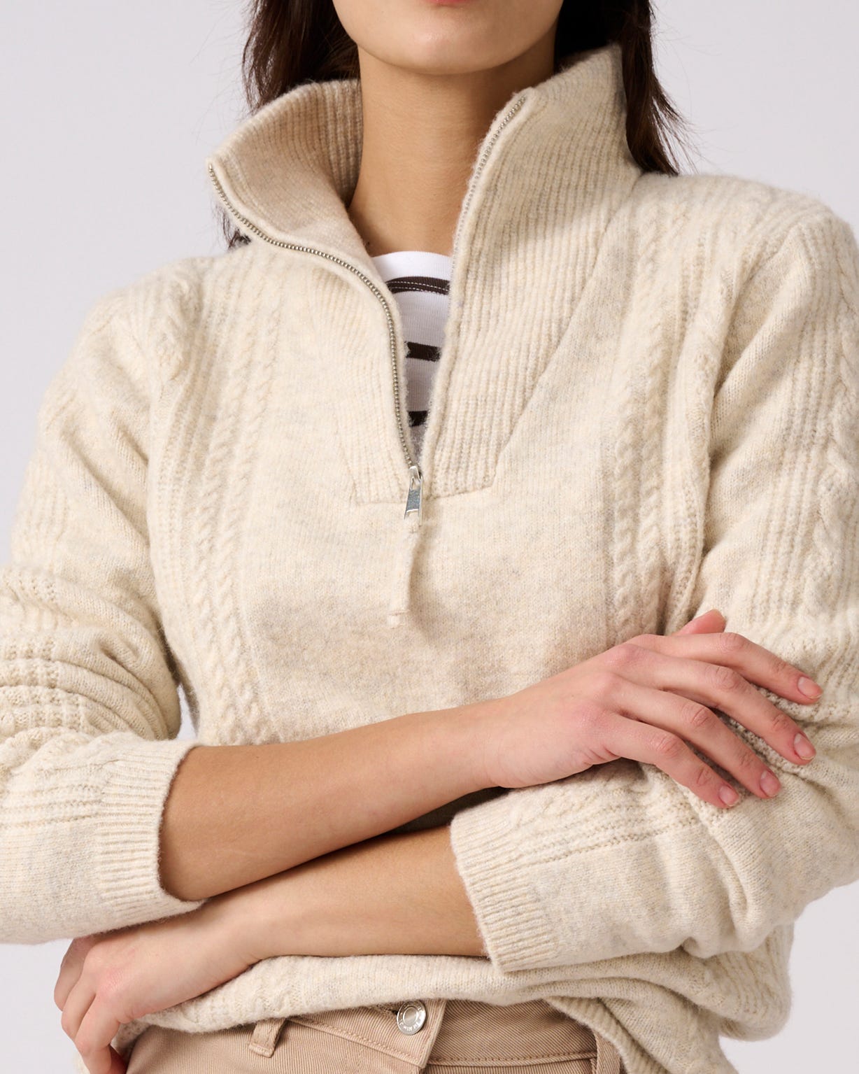Thermal Cable Quarter Zip Knit 