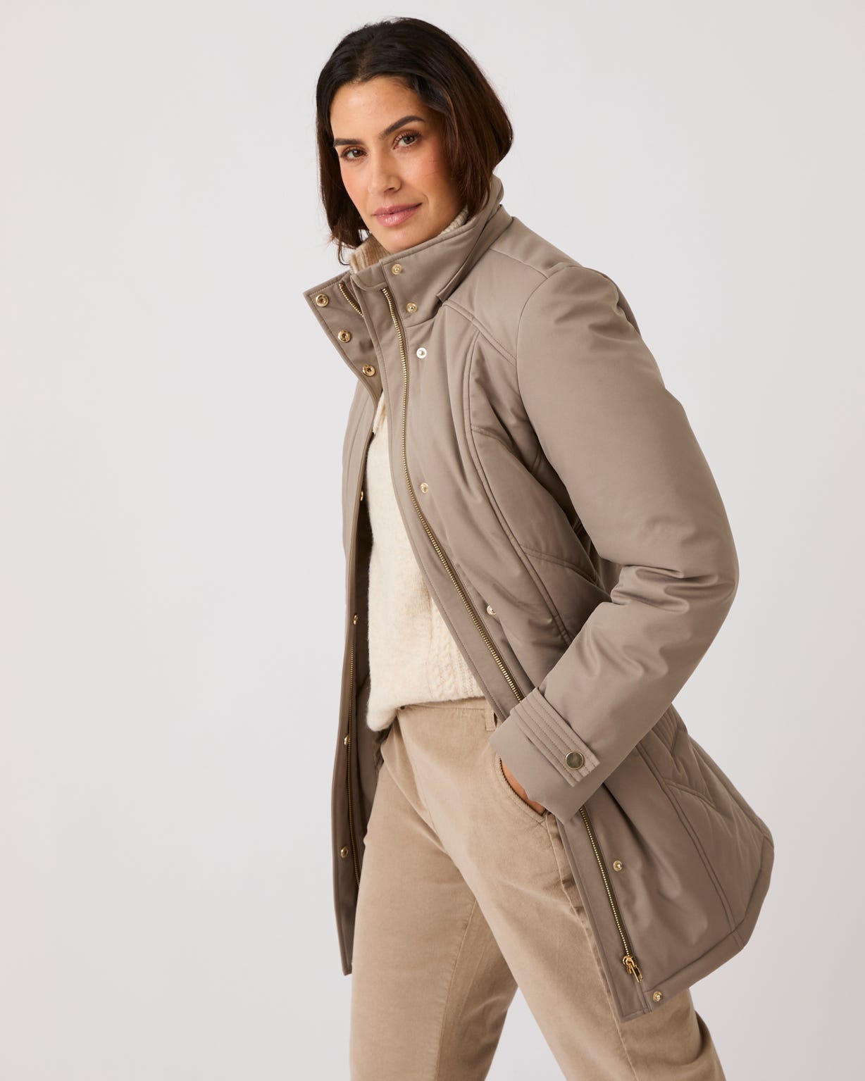 Thermolactyl Faux Fur Trim Water Repellent Parka 