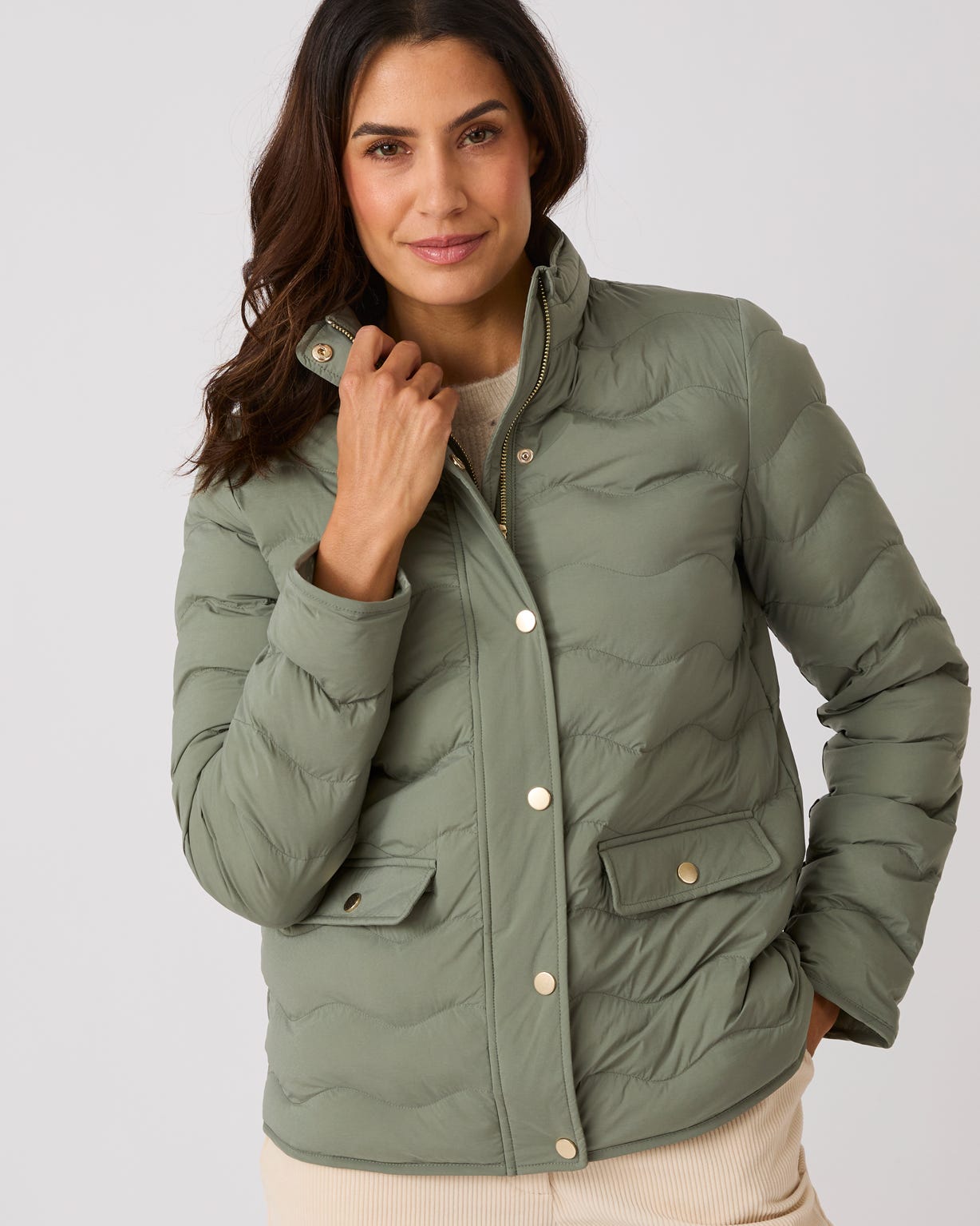 Water Repellent Hidden Hood Padded Coat 