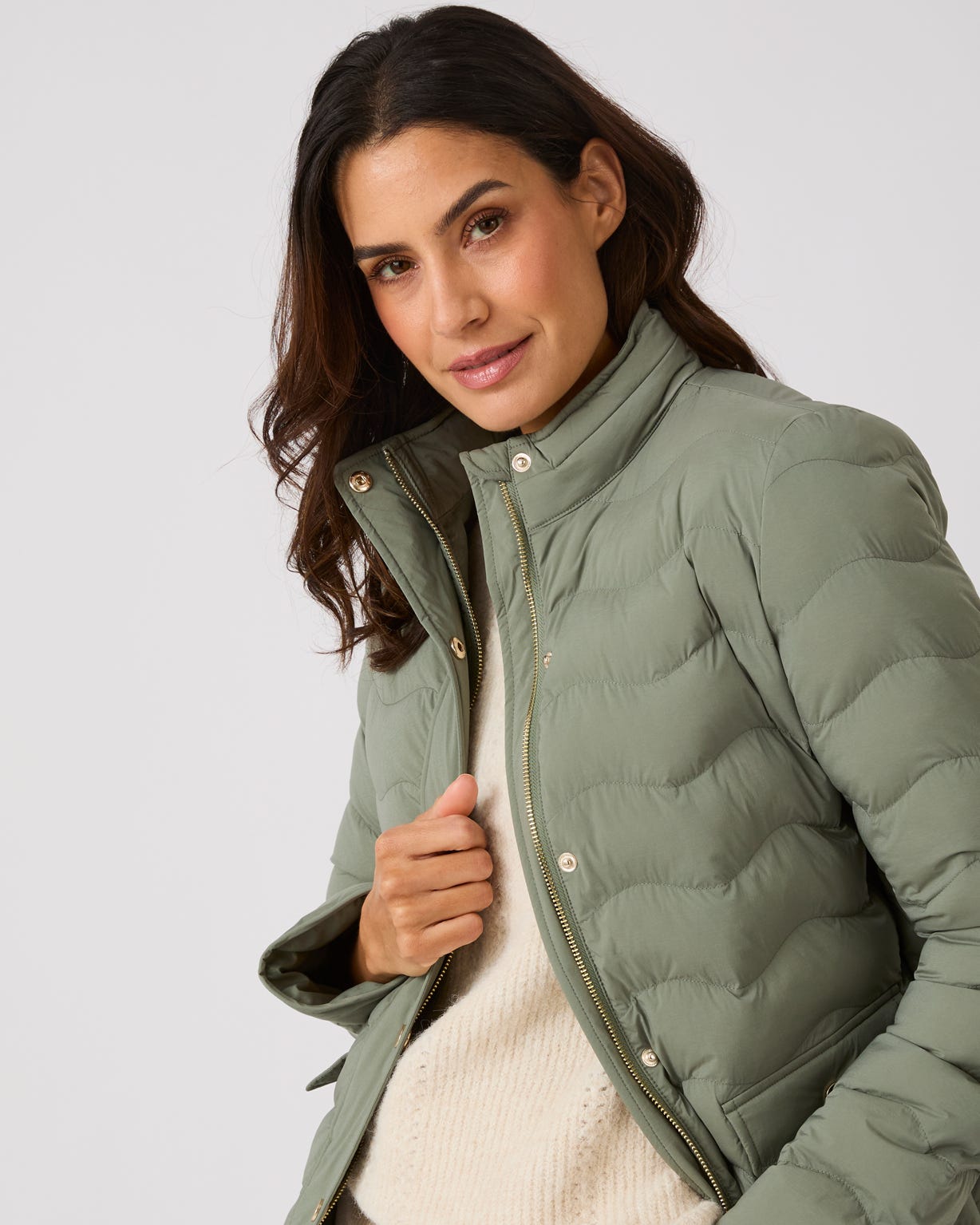 Water Repellent Hidden Hood Padded Coat 