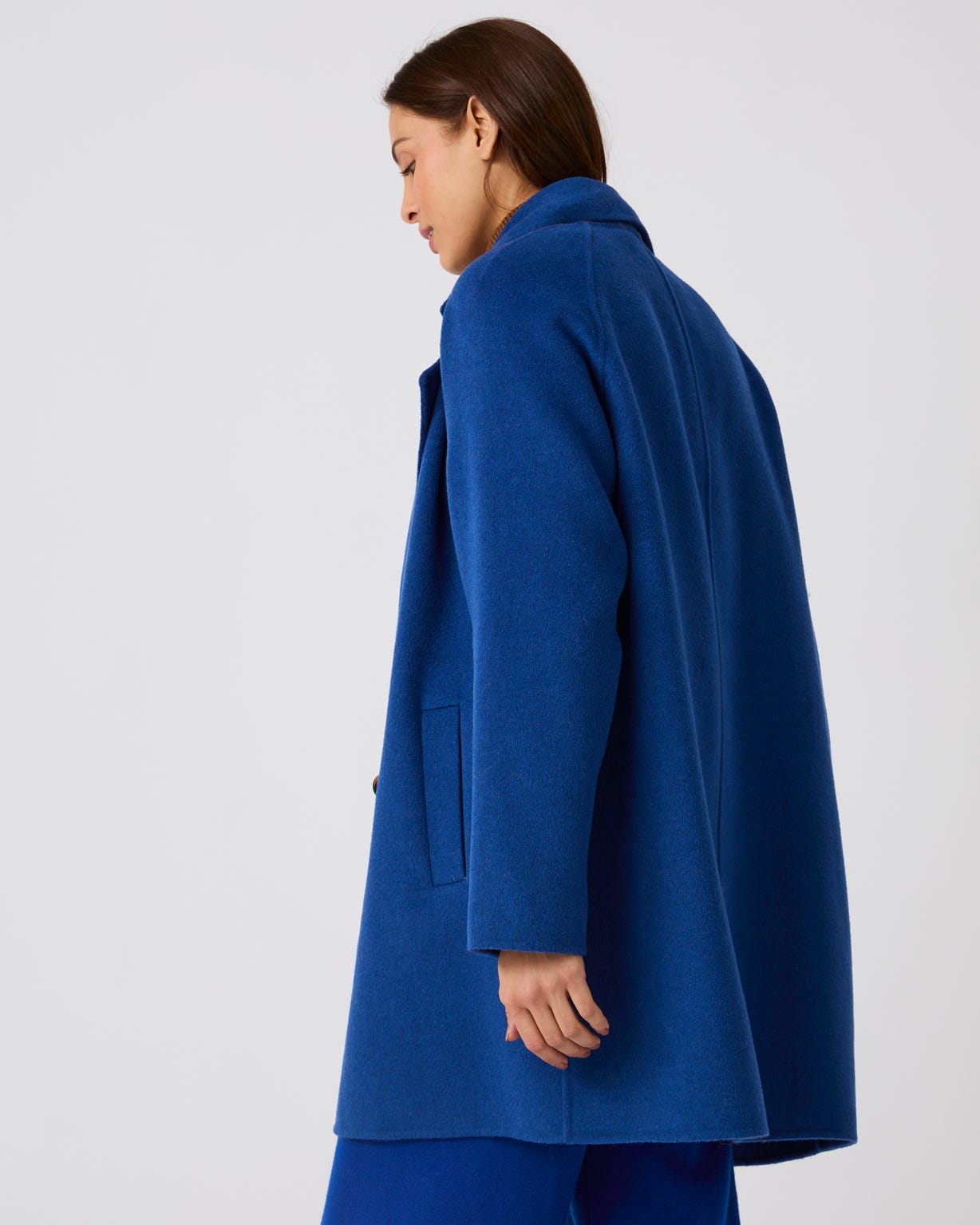 Double Breasted Wool Blend Coat 