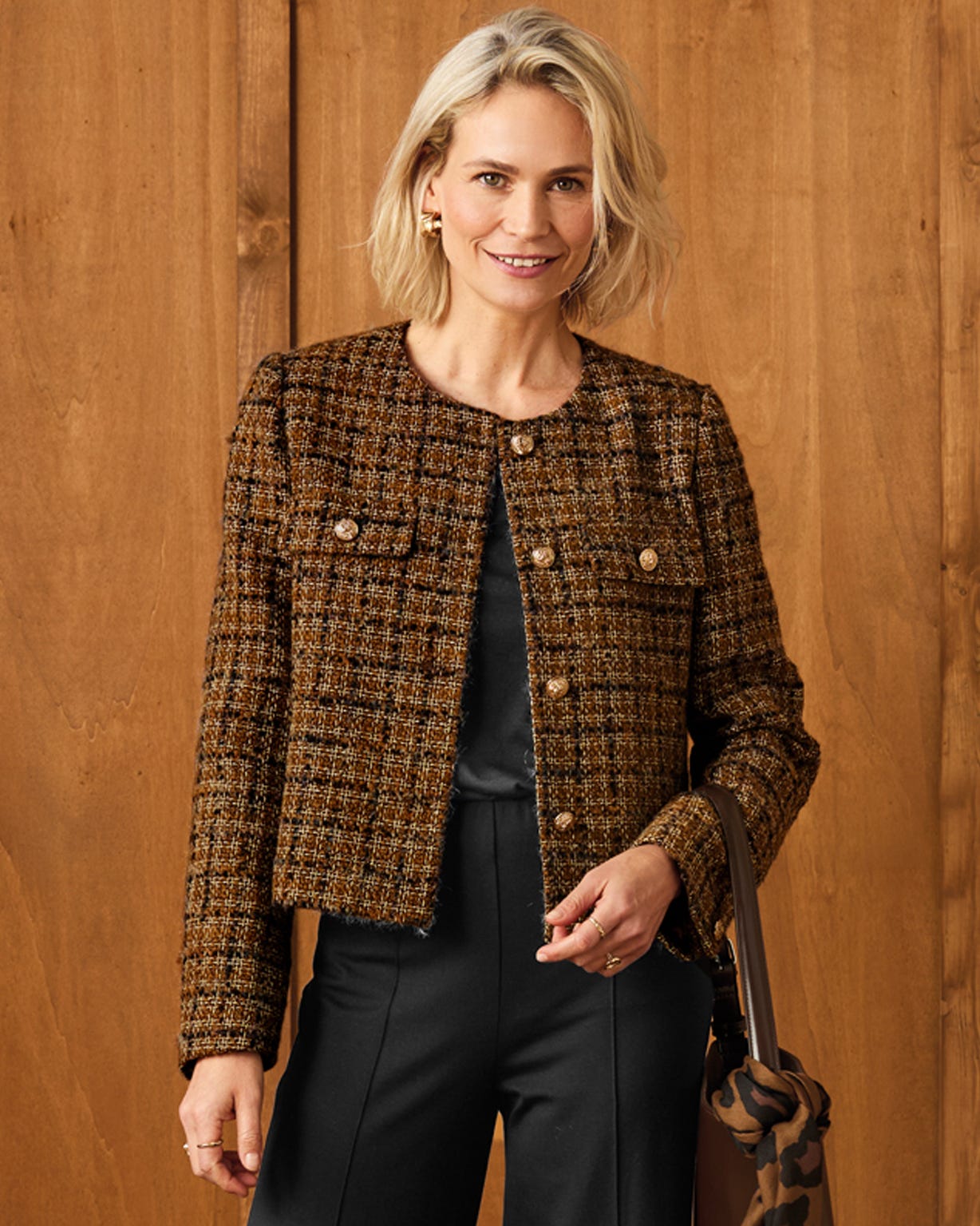 Tweed Wool Blend Jacket 