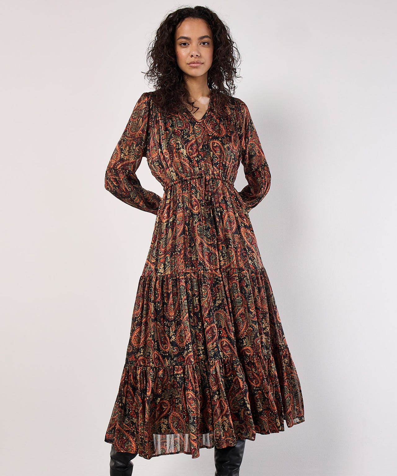 Apricot Midaxi Dress