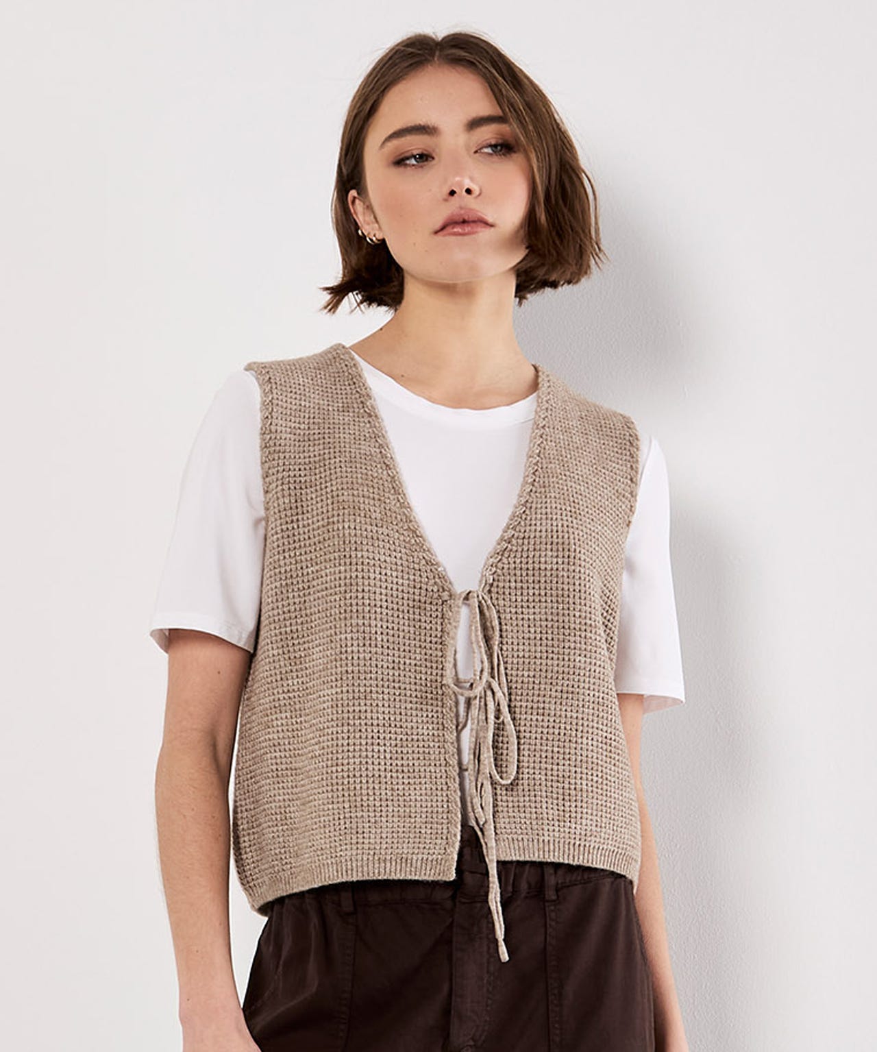 Apricot Knitted Waistcoat
