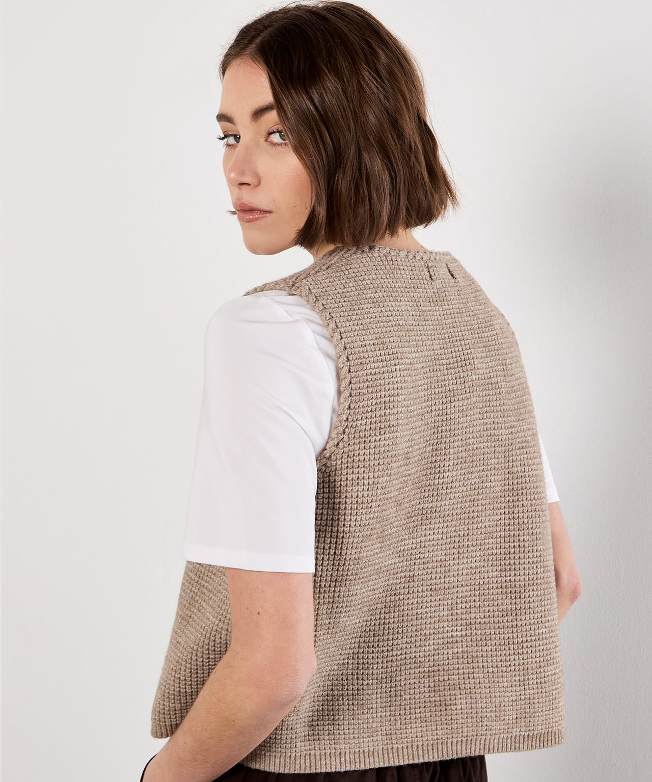 Apricot Knitted Waistcoat