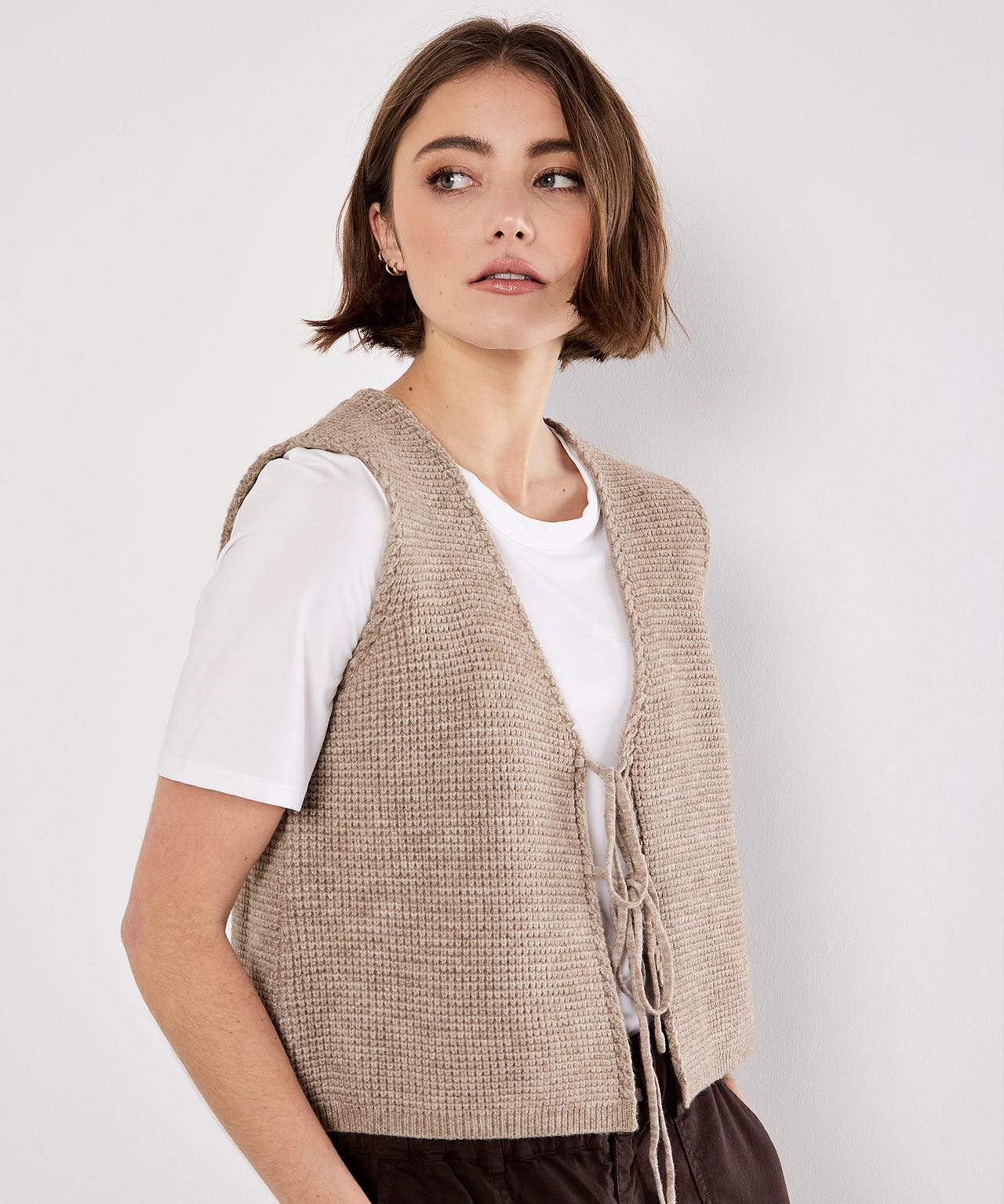 Apricot Knitted Waistcoat