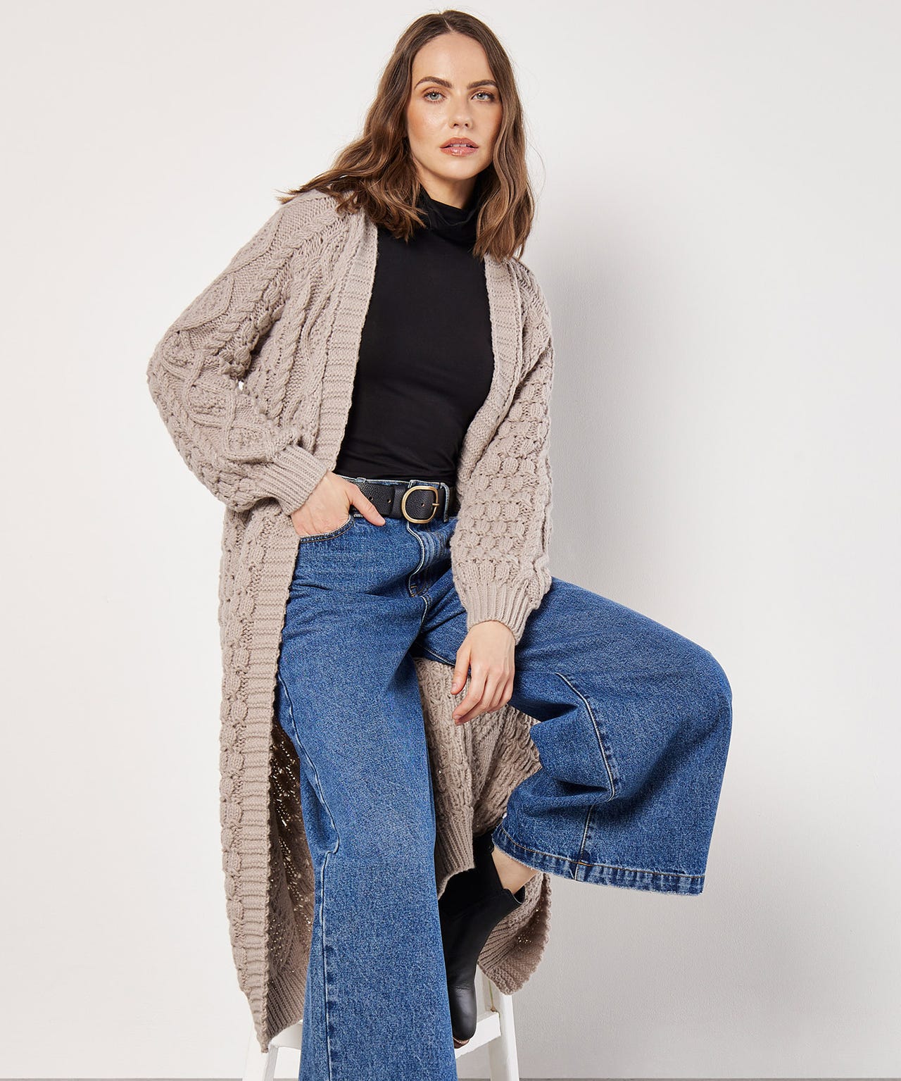 Apricot Midi Cardigan