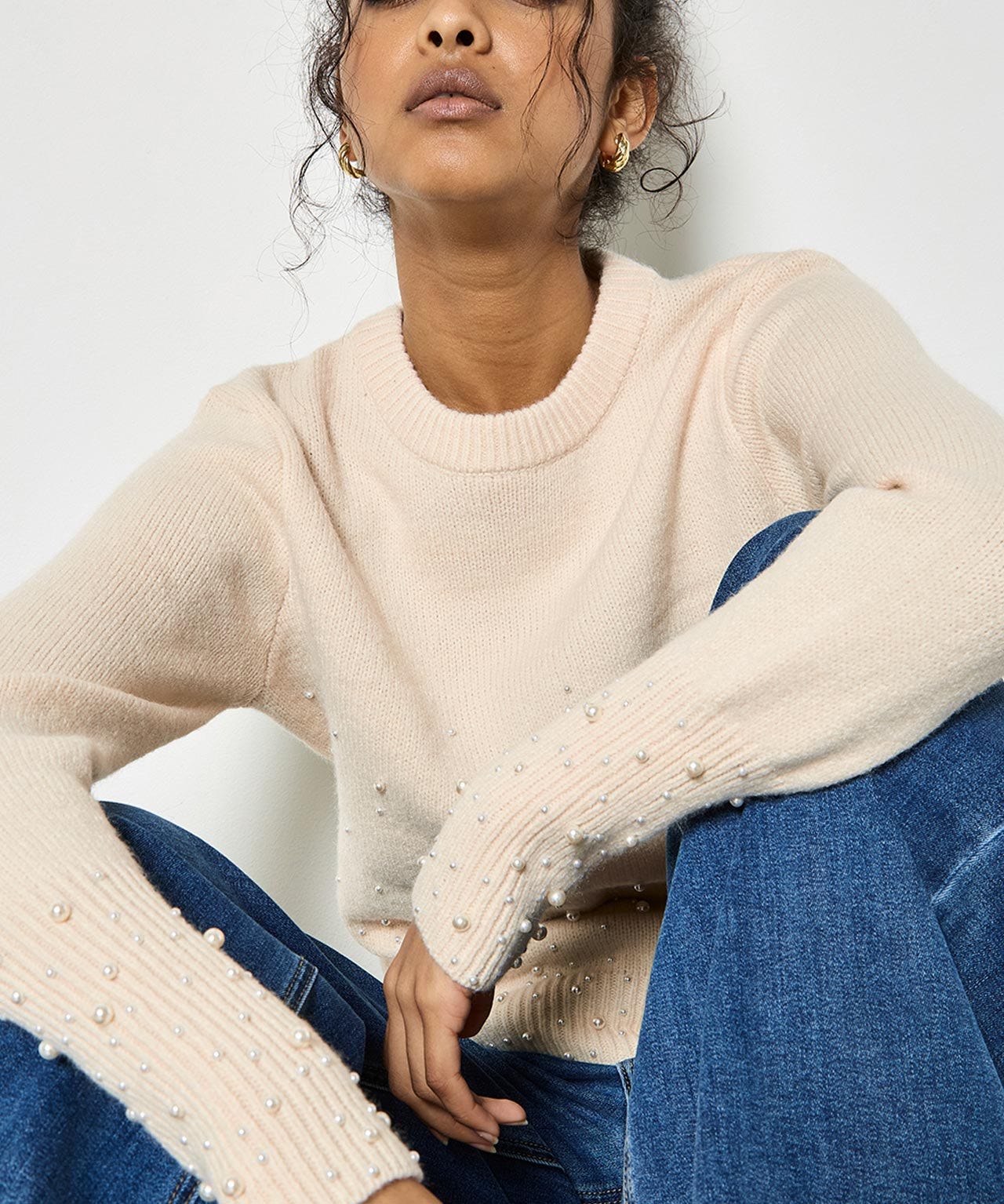 Apricot Pearl Detailed Jumper