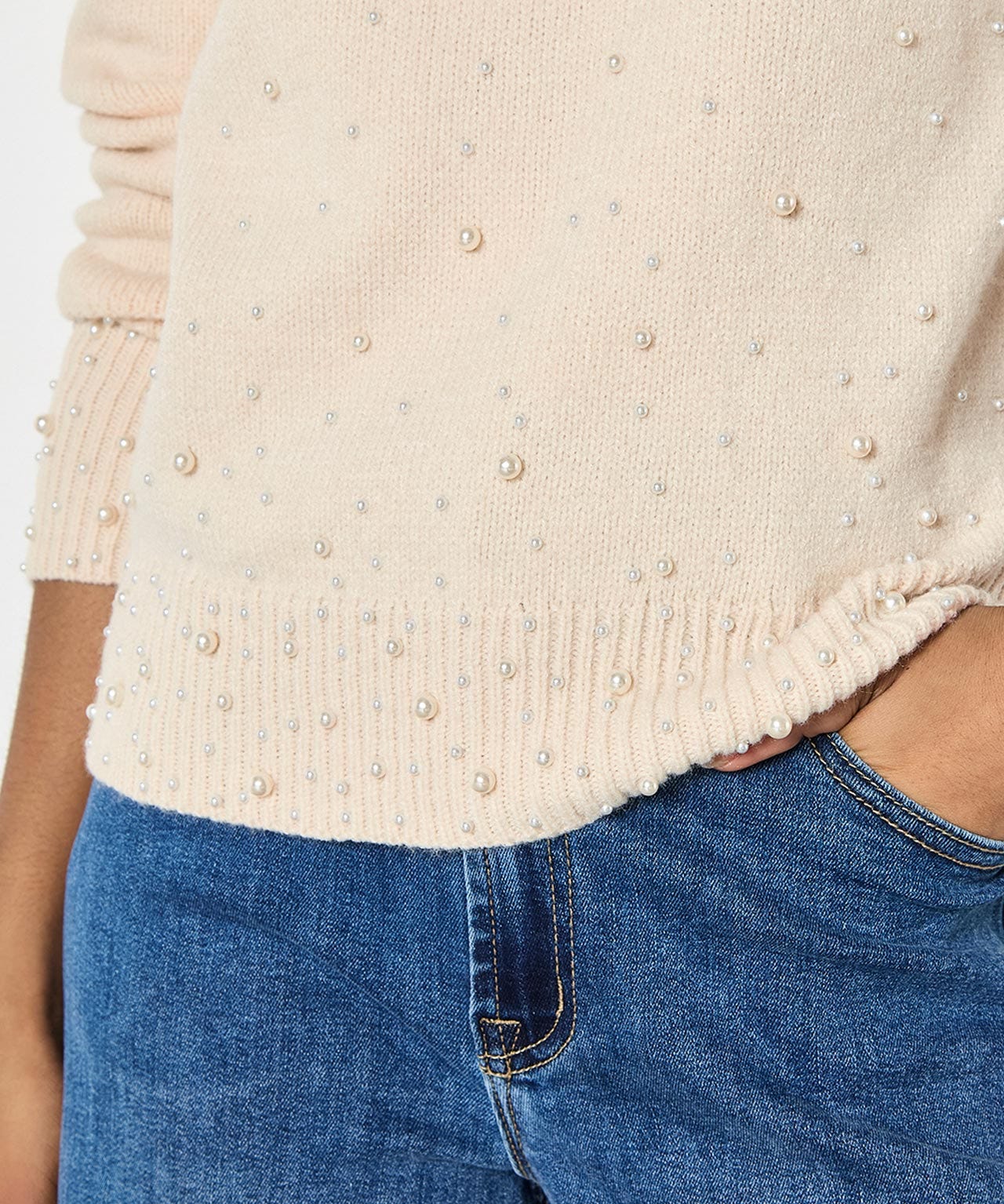 Apricot Pearl Detailed Jumper
