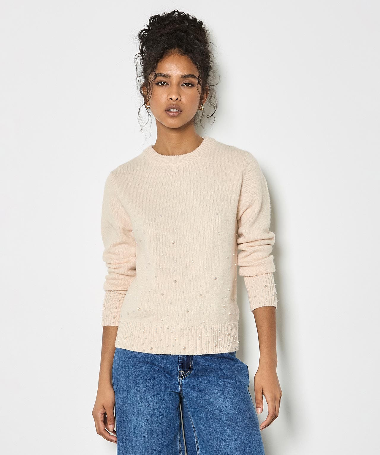 Apricot Pearl Detailed Jumper