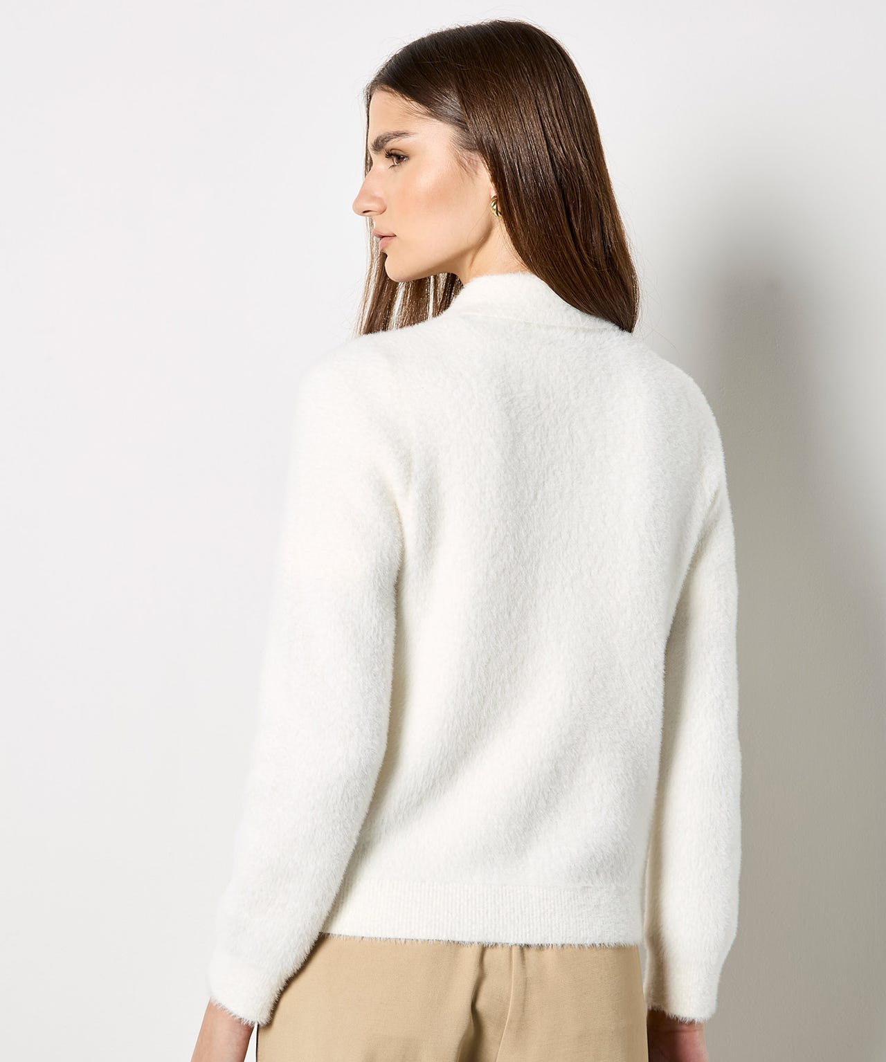 Apricot Fluffy Knit Cardigan