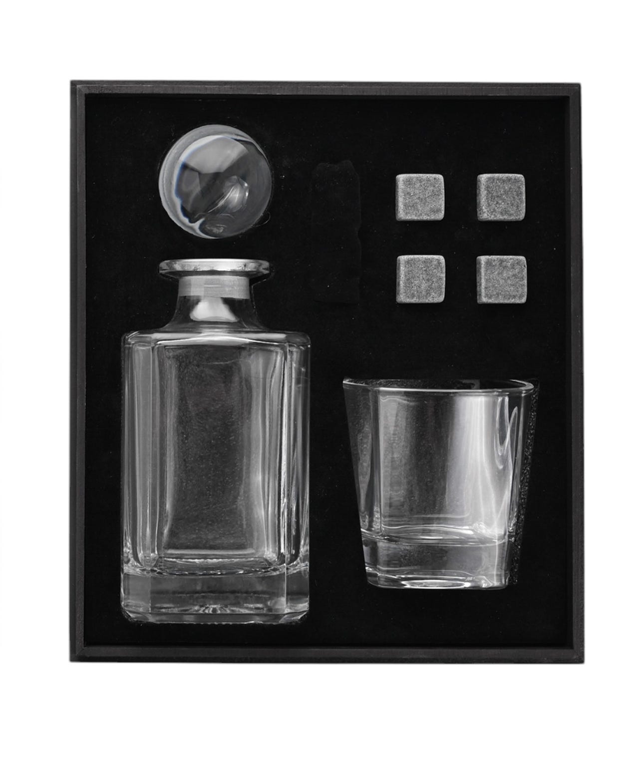 Widdop Whisky Glass Decanter Tumbler & Cooling Stones Set