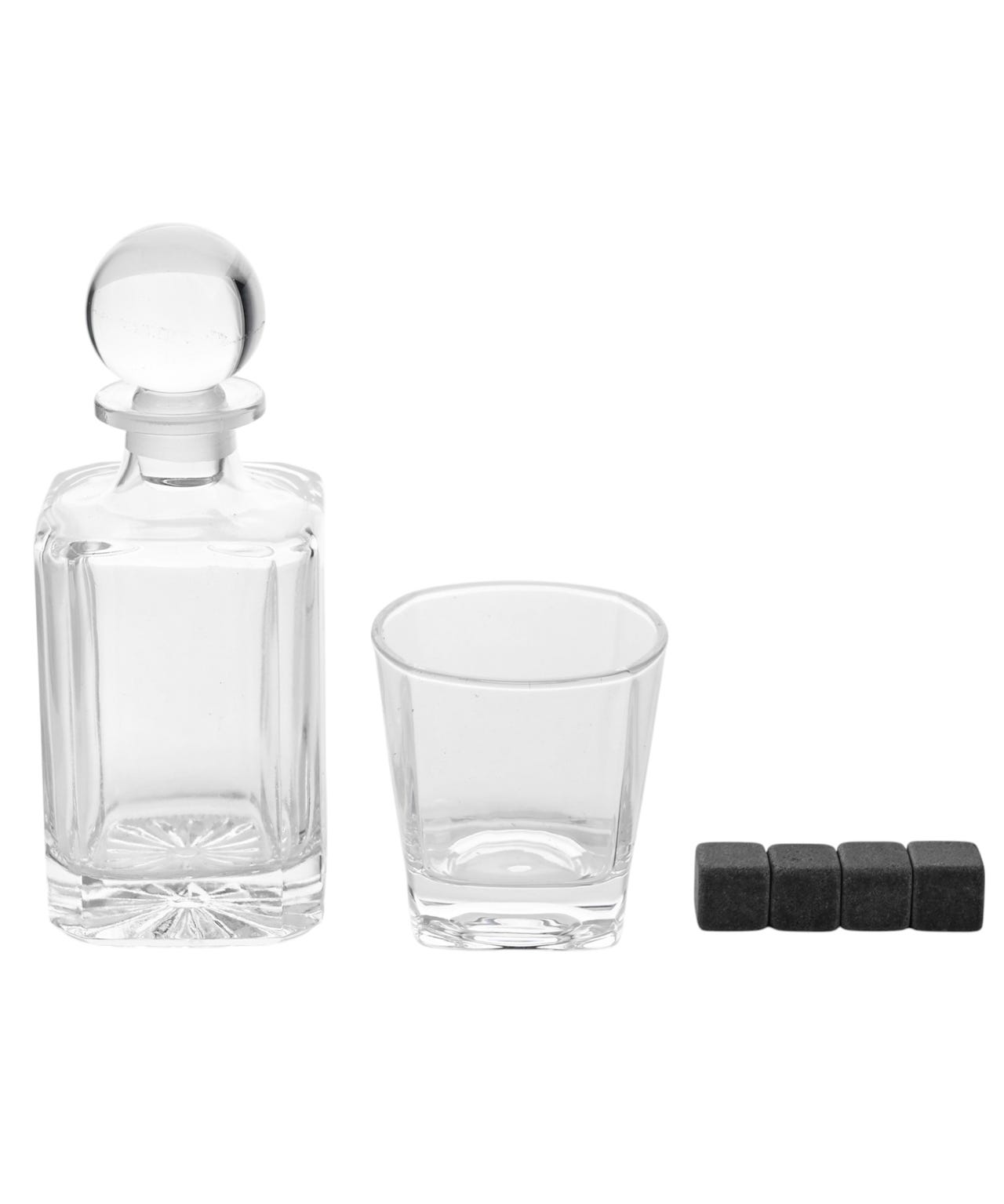 Widdop Whisky Glass Decanter Tumbler & Cooling Stones Set