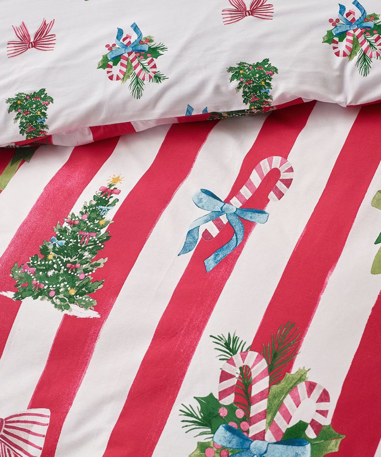 Catherine Lansfield Christmas Stripe Duvet Set  