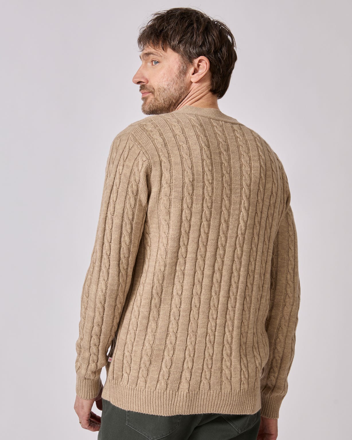 V-Neck Cable Cardigan 