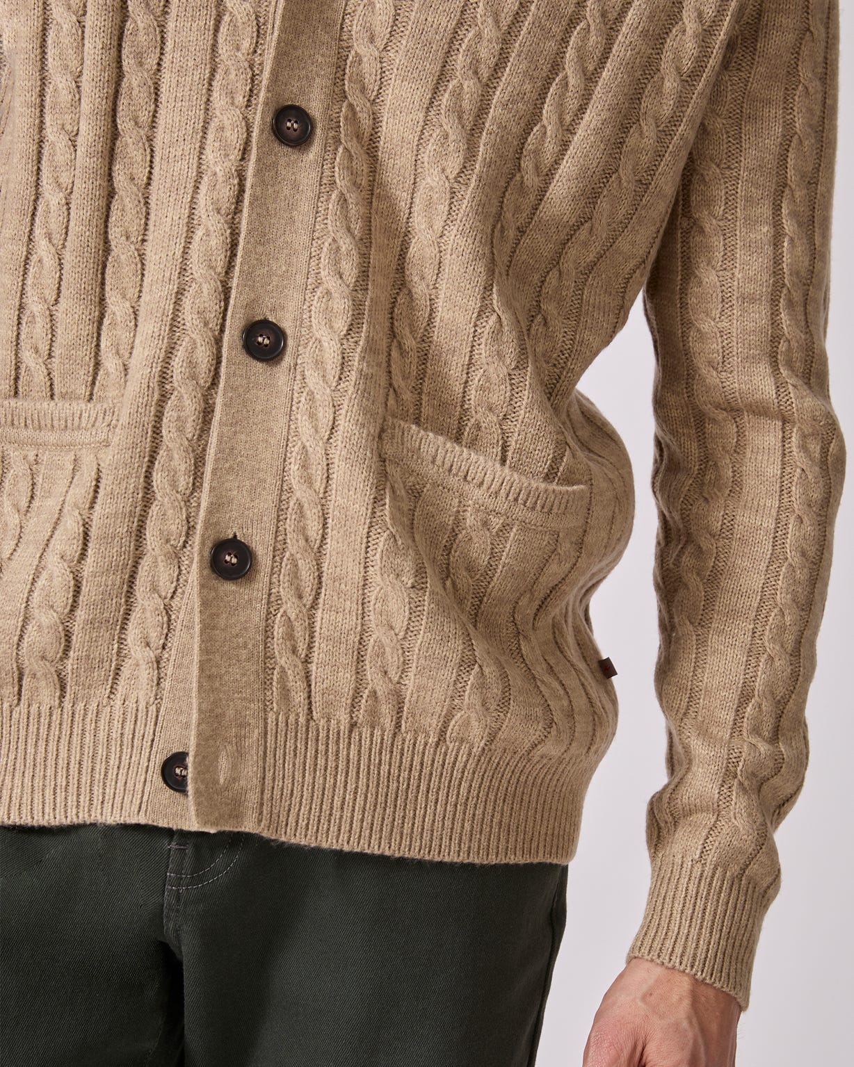V-Neck Cable Cardigan 