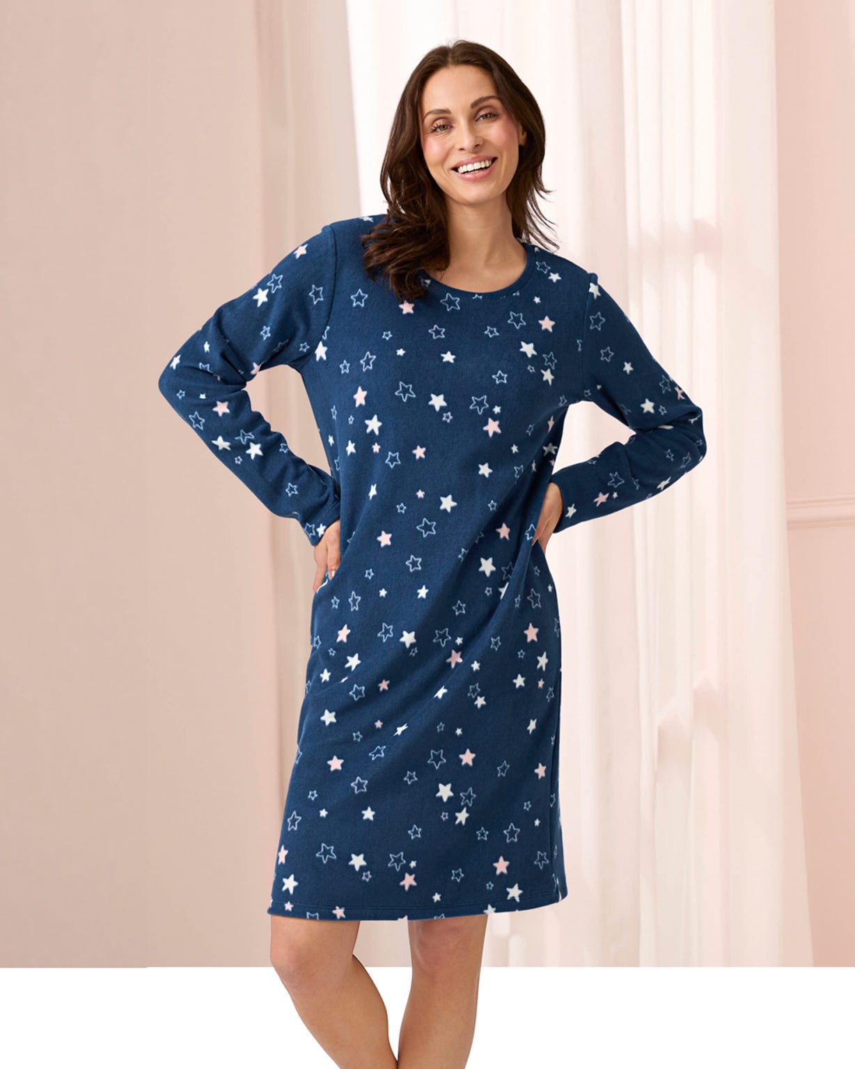 Thermolactyl Fleece Star Print Nightdress 