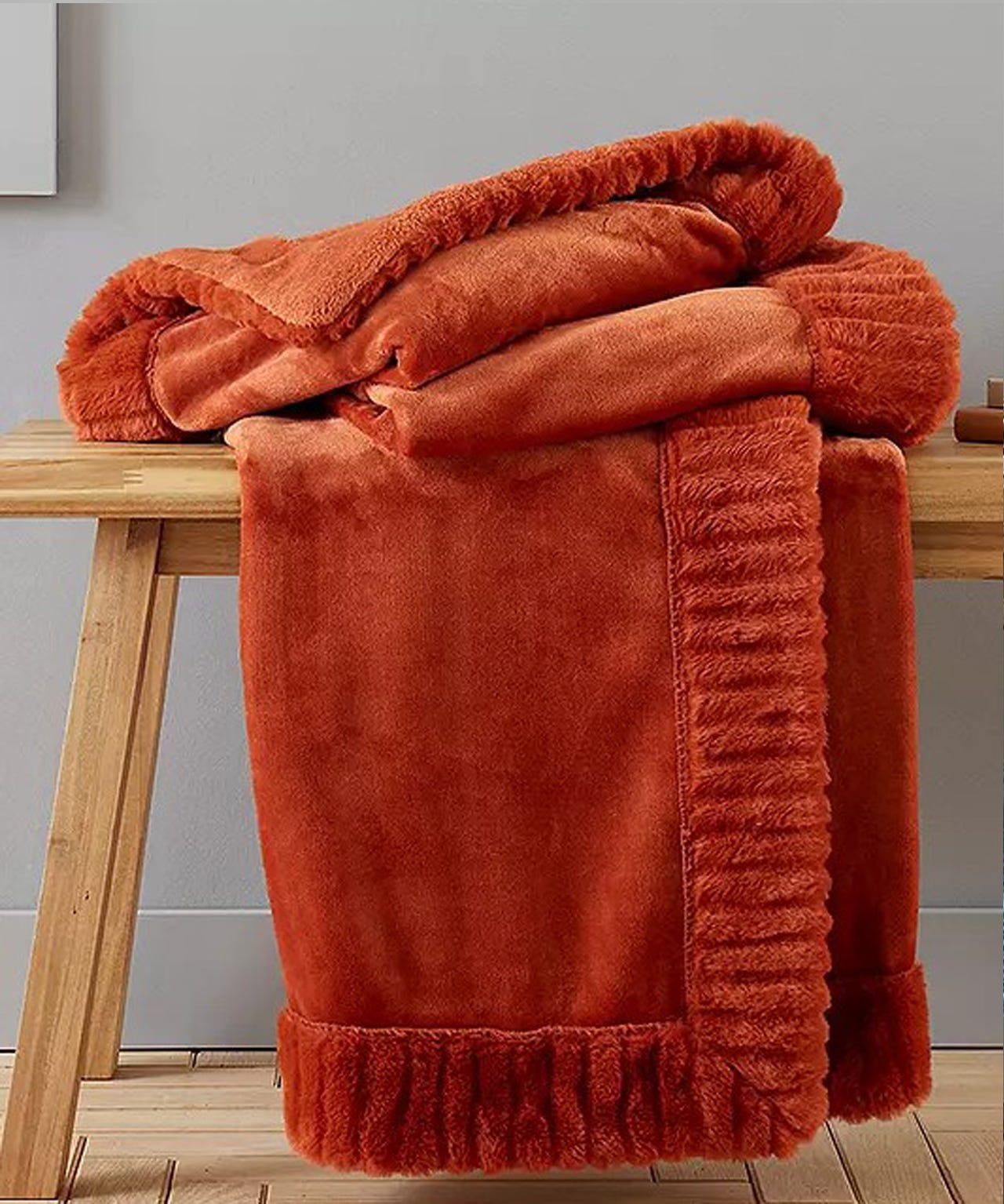 Velvet & Faux Fur Throw